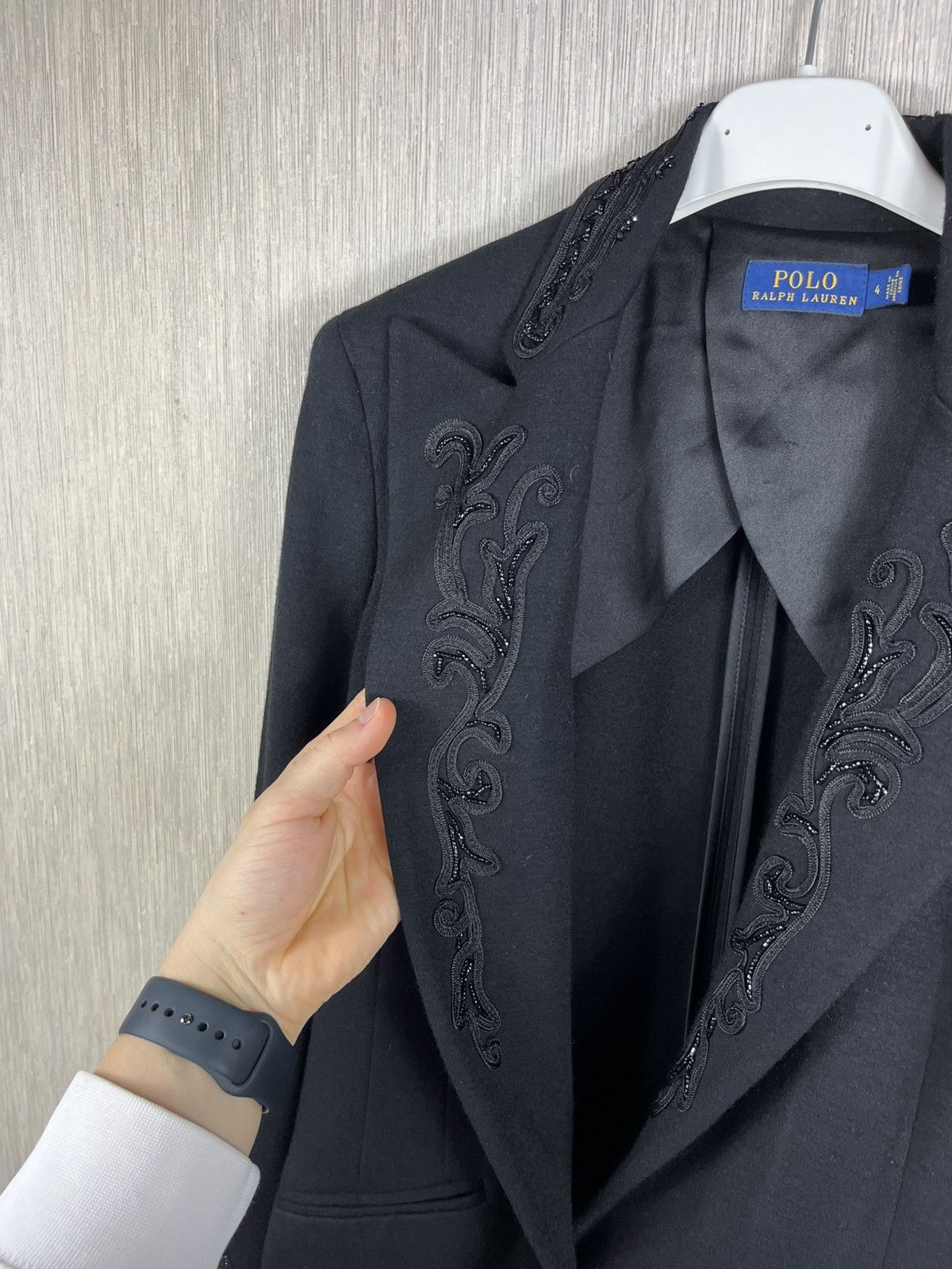 Polo Ralph Lauren × Ralph Lauren Polo Ralph Lauren wool beaded blazer jacket decorated collar Size S / US 4 / IT 40 - 19 Thumbnail