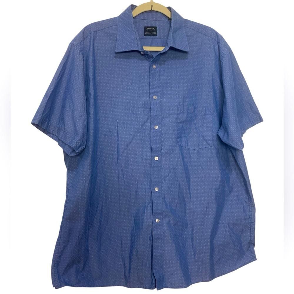 Arrow Arrow Men's Short Sleeve Shirt - Blue Casual Wear Size US XL / EU 56 / 4 - 1 Thumbnail