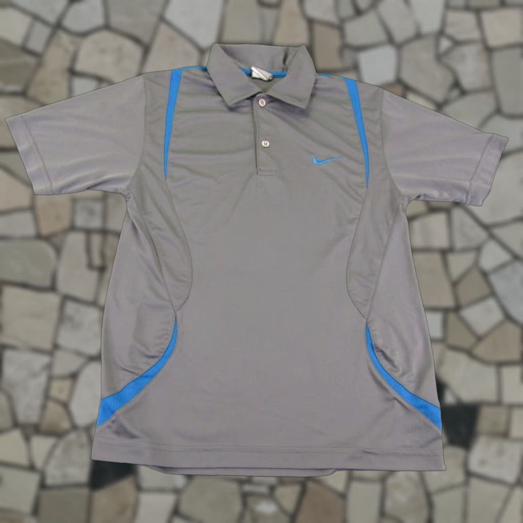 Nike Nike Polo Shirt Mens M Gray Blue Fit Dry Soccer Performance Athletic Polo Size US M / EU 48-50 / 2 - 1 Thumbnail