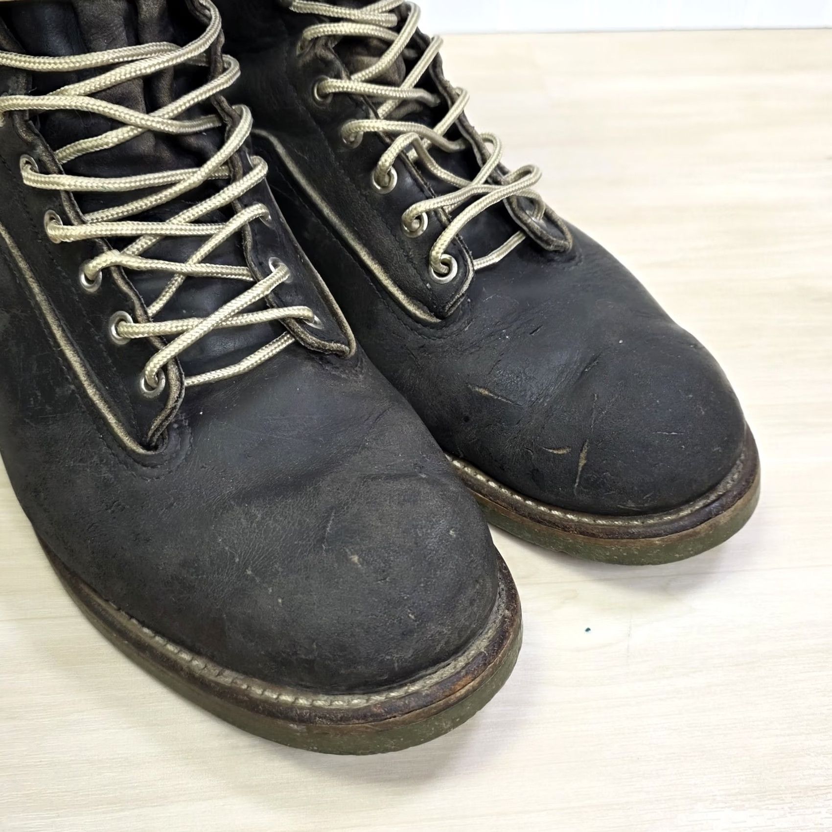 Red Wing VINTAGE Red Wing Shoes 919 Lineman Boots Shoe Leather Distressed Size 13 C Men USA Workwear Hat (?) Size US 13 / EU 46 - 4 Thumbnail