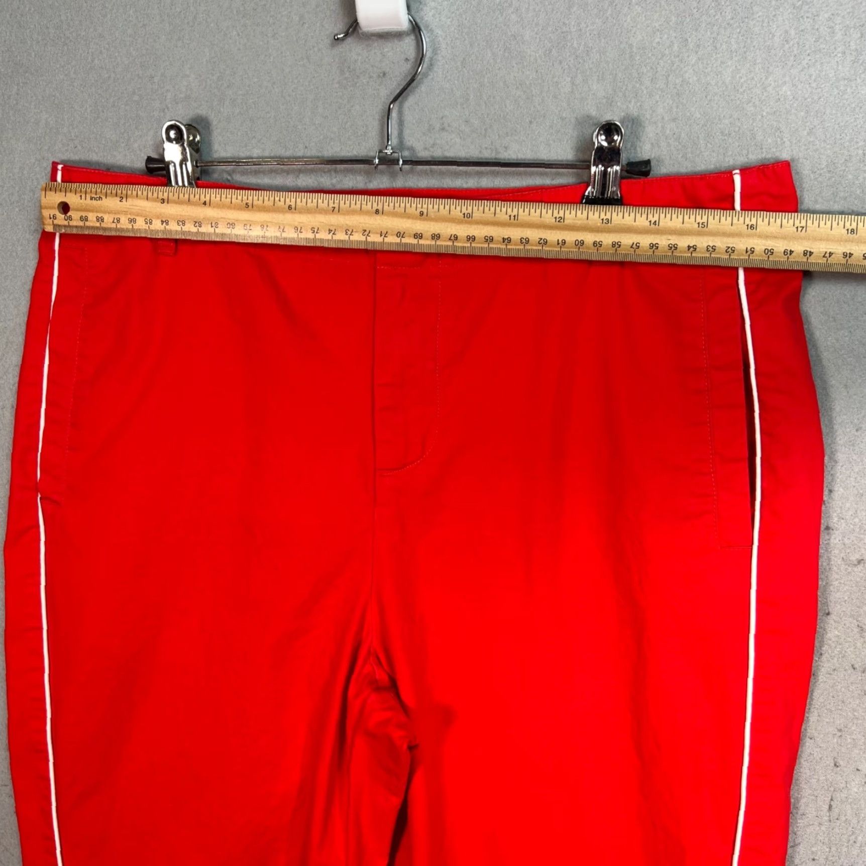 Bdg BDG Womens Red Wide Leg Track Pants With White Piping Size 12 Size 34" / US 12 / IT 48 - 6 Thumbnail