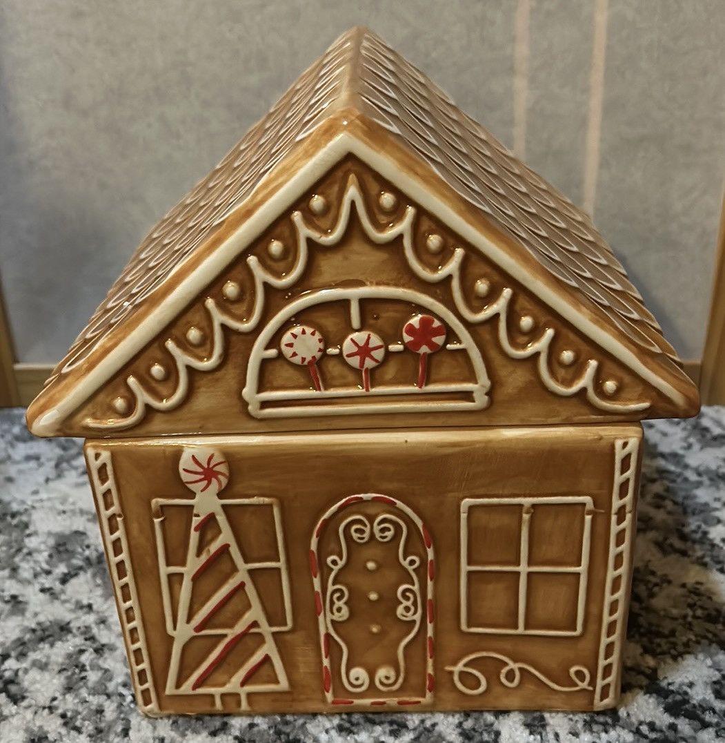 Other Transpac Dolomite 8.25 in Christmas Gingerbread cookie Jar Size ONE SIZE - 2 Thumbnail