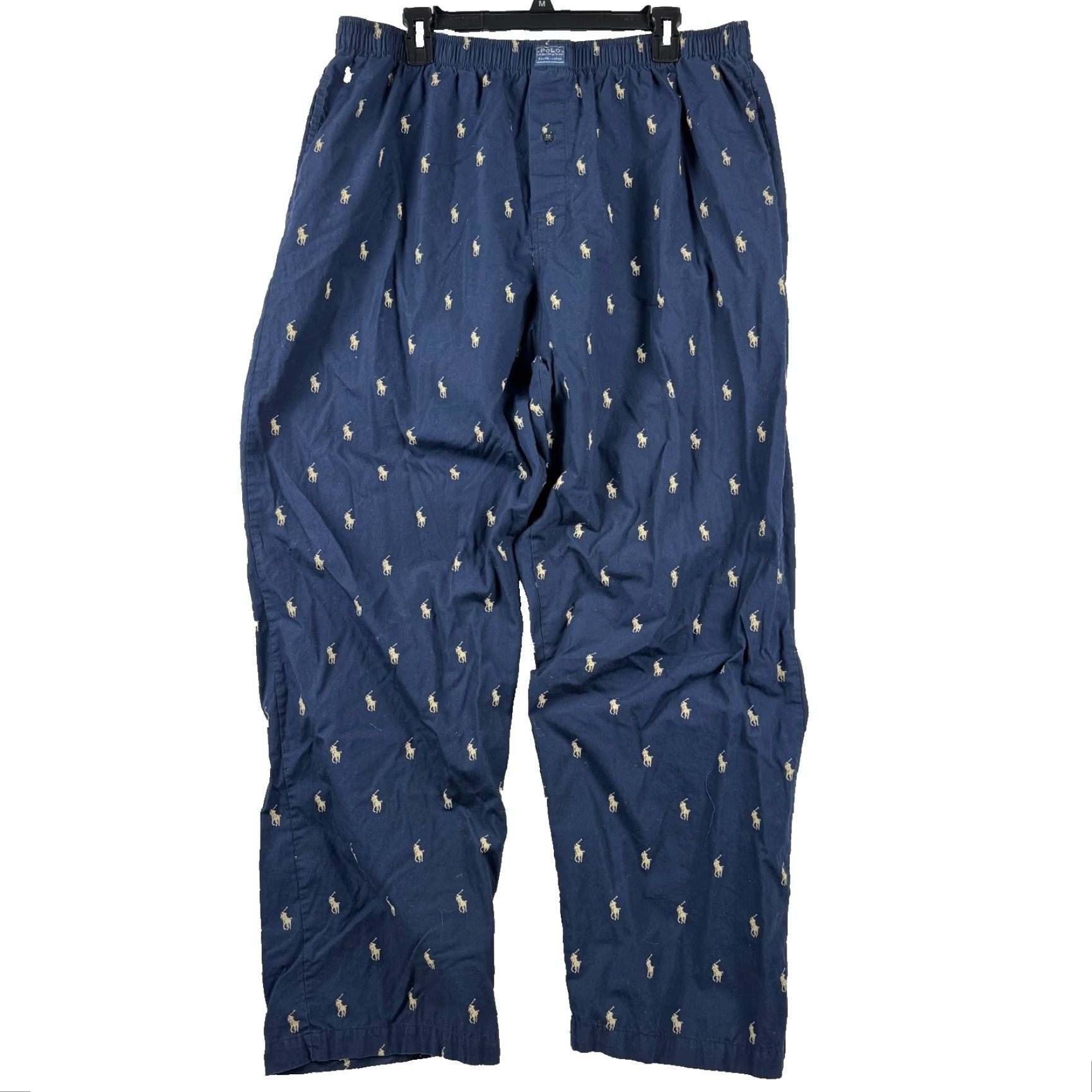 Polo Ralph Lauren Polo Ralph Lauren Sleepwear Pajama Pants Men's XL Blue Embroidered Pony Logo Knit 100% Cotton Size US XL / EU 56 / 4 - 2 Thumbnail