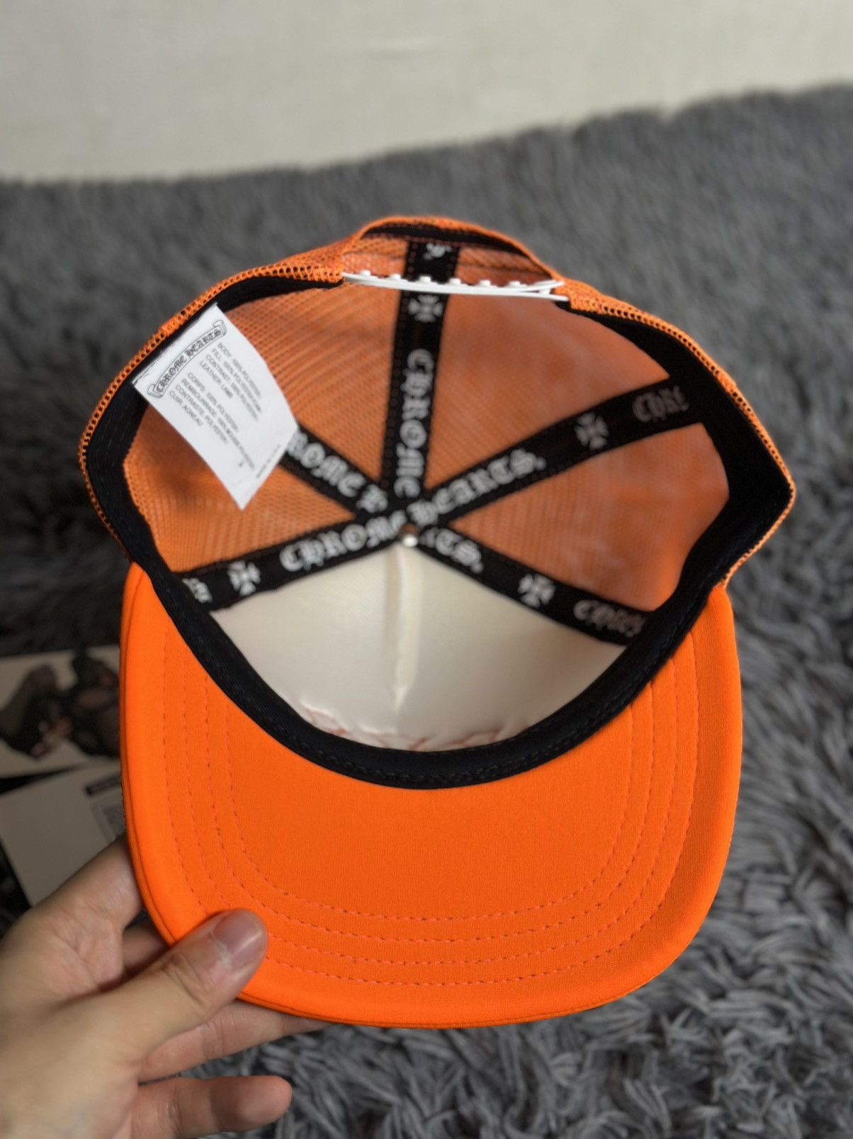 Chrome Hearts Chrome Hearts Cemetery Triple Cross Trucker Hat Orange Size ONE SIZE - 5 Thumbnail