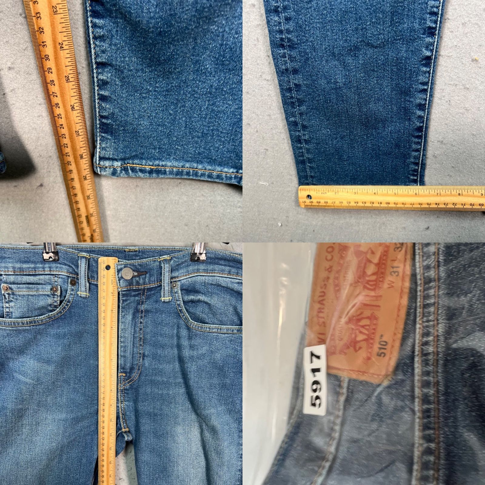 Levi's Levi's 510 Slim Jeans Blue Denim Stretch 31 x 30 Mens Regular 5-Pocket Logo Stretch Size US 31 - 8 Thumbnail