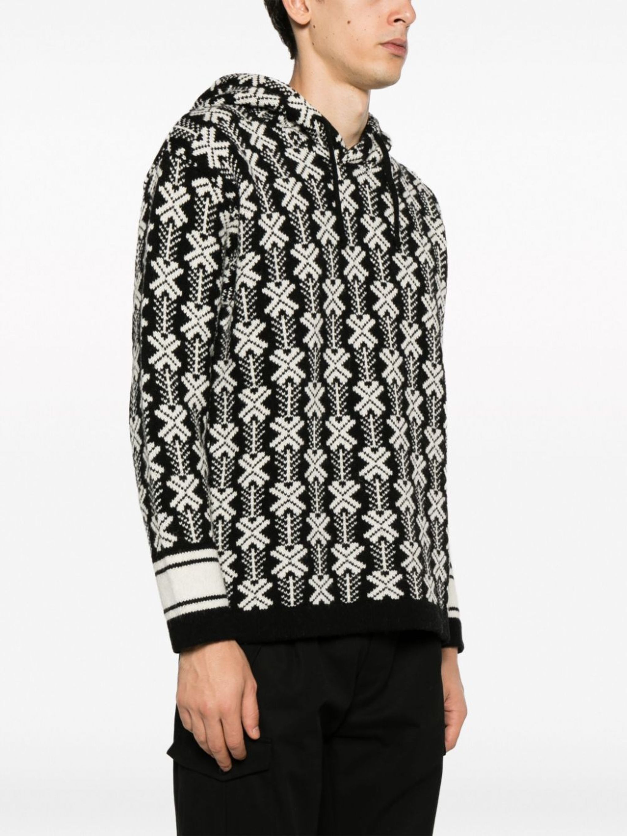 C.P. Company o1y1224 Hooded Sweater in Black/White Size US L / EU 52-54 / 3 - 4 Thumbnail