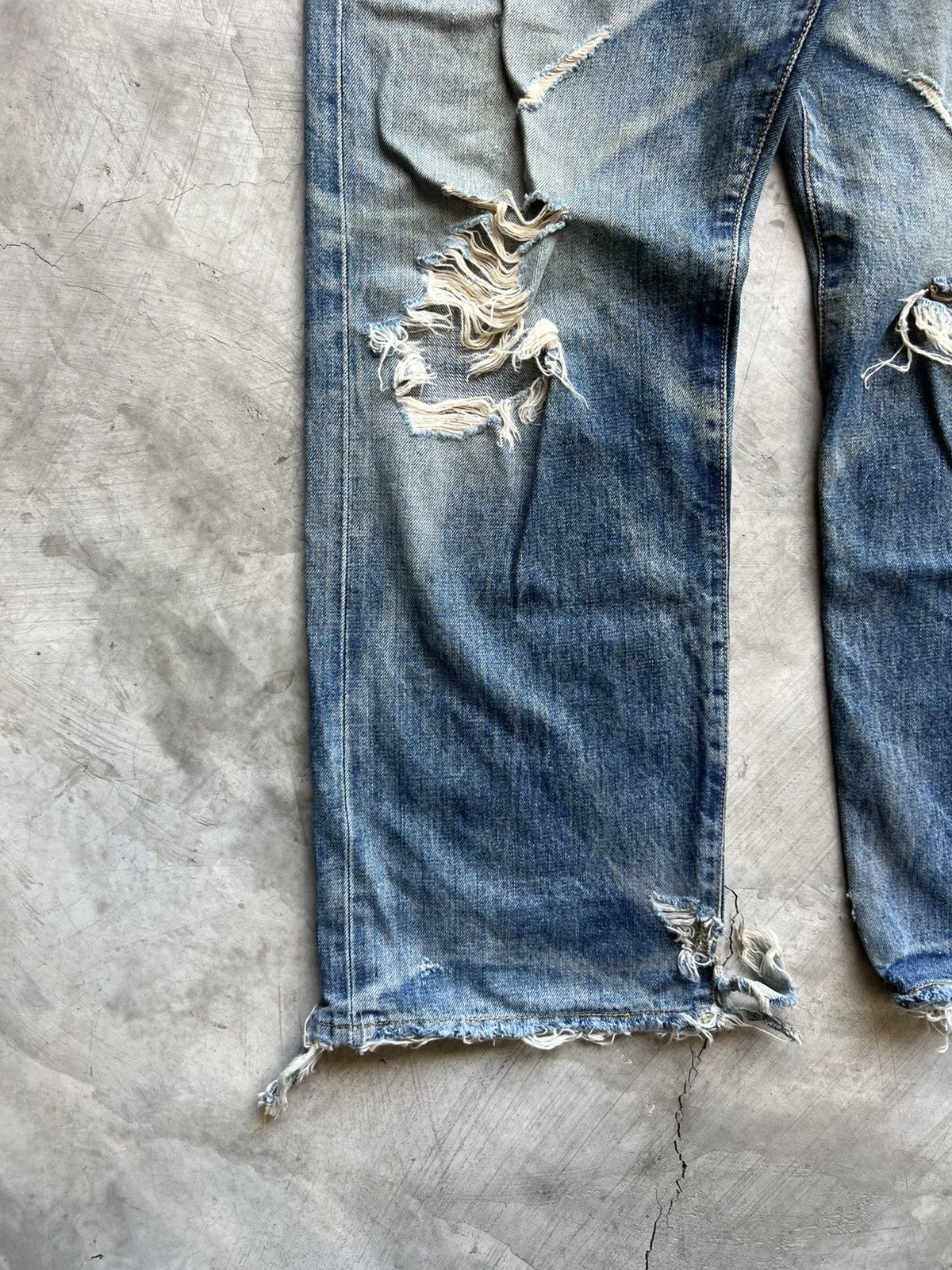 Edwin Vintage Edwin 505 Selvedge Distressed Denim Jeans Size US 31 - 14 Thumbnail