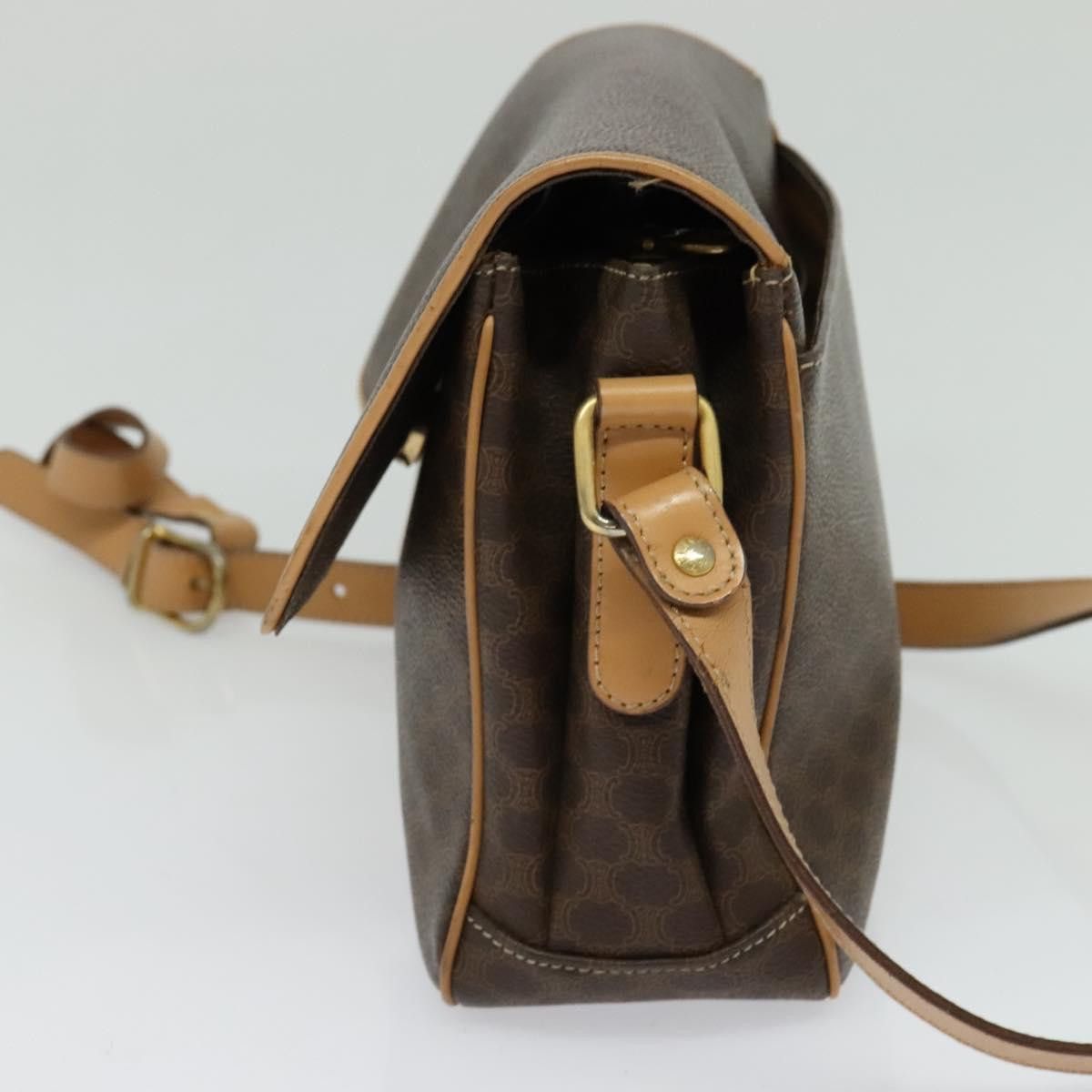 Celine CELINE Macadam Canvas Shoulder Bag Pvc Leather Brown Gold Size ONE SIZE - 5 Thumbnail