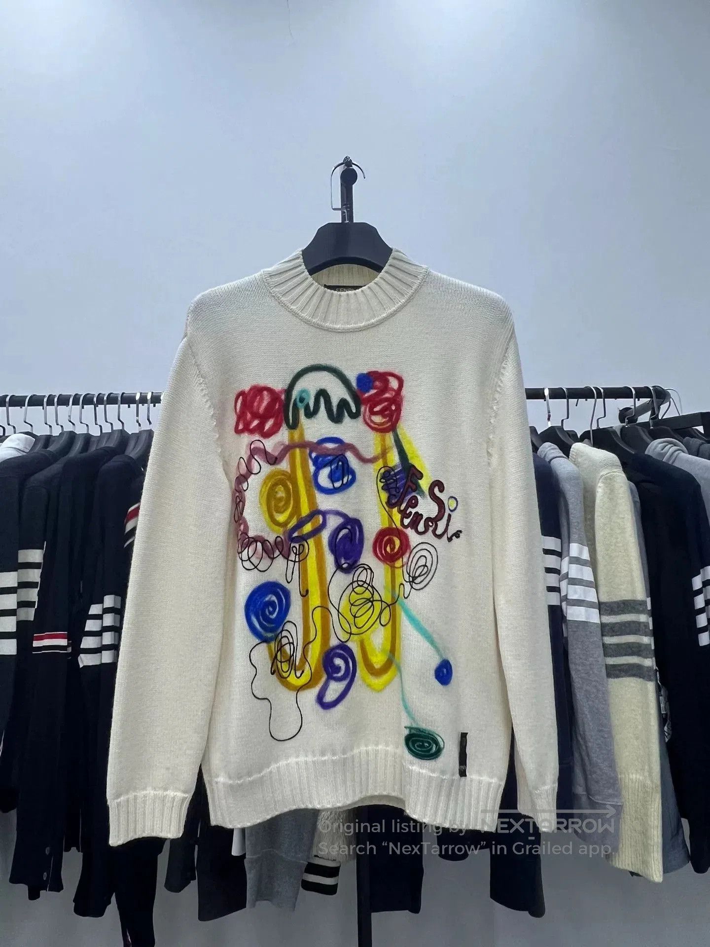 Fendi fendi collaboration knit sweater in white. Size US L / EU 52-54 / 3 - 1 Thumbnail