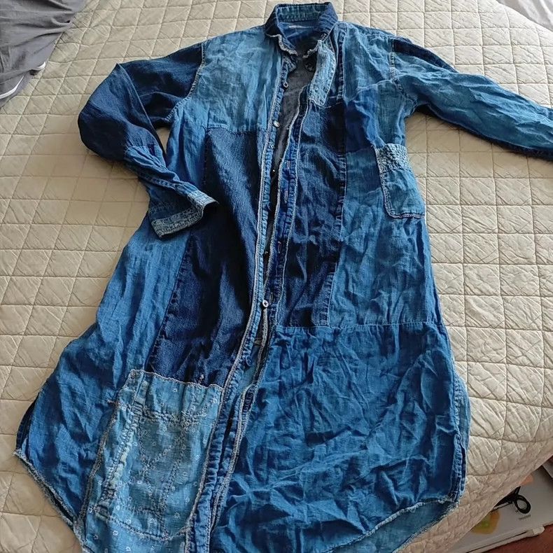 Kapital Kapital Blue Dye Patchwork Shirt Dress-2506 Size US M / EU 48-50 / 2 - 3 Thumbnail