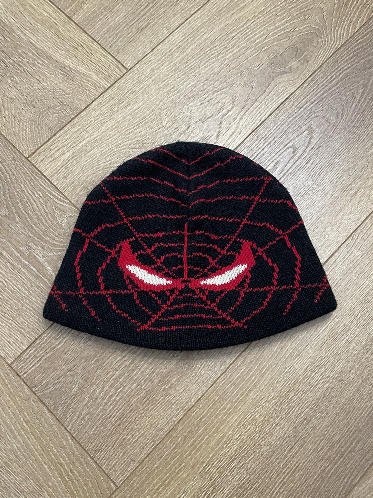 Japanese Brand × Vintage Retro 00s Spider Man Beanie Hat Eye Big Logo AOP Web Size ONE SIZE - 1 Thumbnail