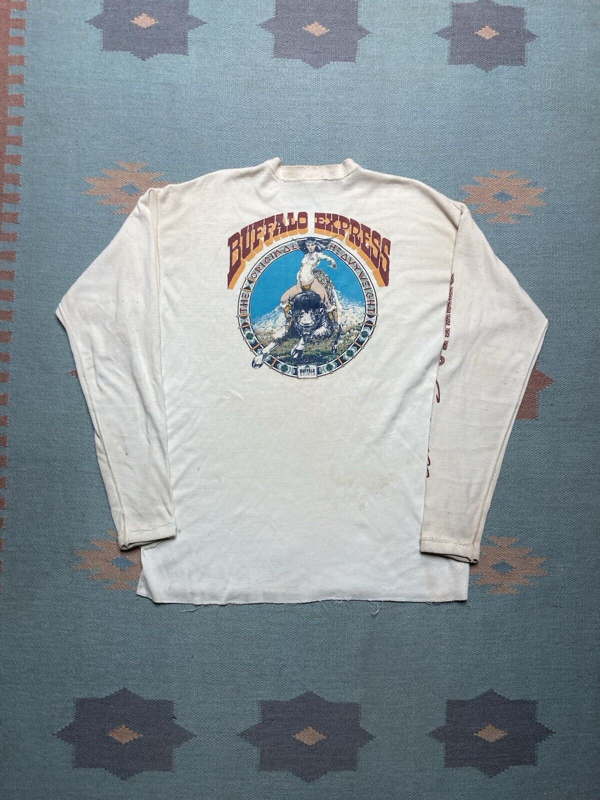 Vintage VTG 70s henley t shirt buffalo express distressed grunge XL Size US XL / EU 56 / 4 - 1 Thumbnail