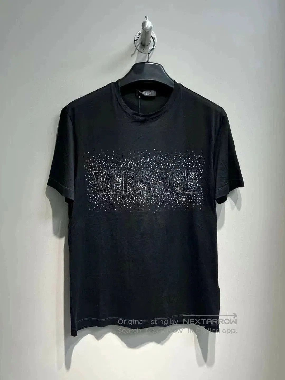 Versace Versace Black Crystal Logo Short Sleeve T-Shirt. Size US S / EU 44-46 / 1 - 2 Thumbnail