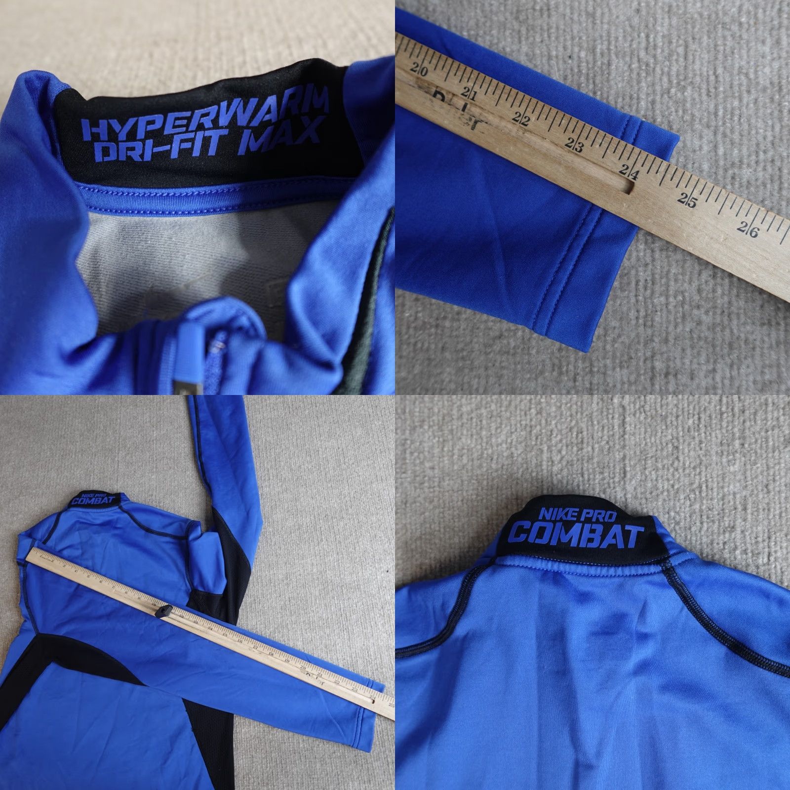 Nike Nike Pro Combat Sweater 1/4 Zip Regular Men Medium Blue Nike Pro Combat Pullover Fleece Mock Neck Activewear Size US M / EU 48-50 / 2 - 8 Thumbnail
