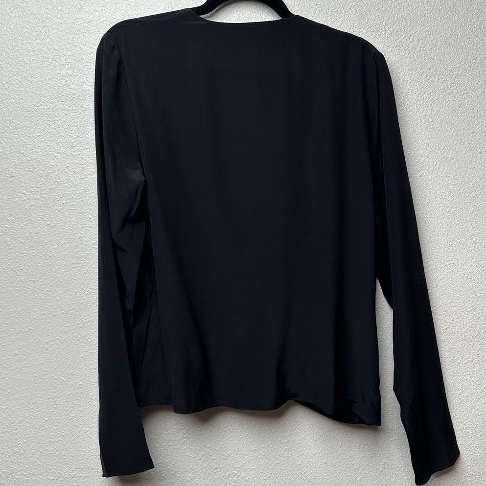Mugler Mugler Black Silk Faux Wrap Chain Detail Blouse Women’s 12 Size XL / US 12-14 / IT 48-50 - 6 Thumbnail