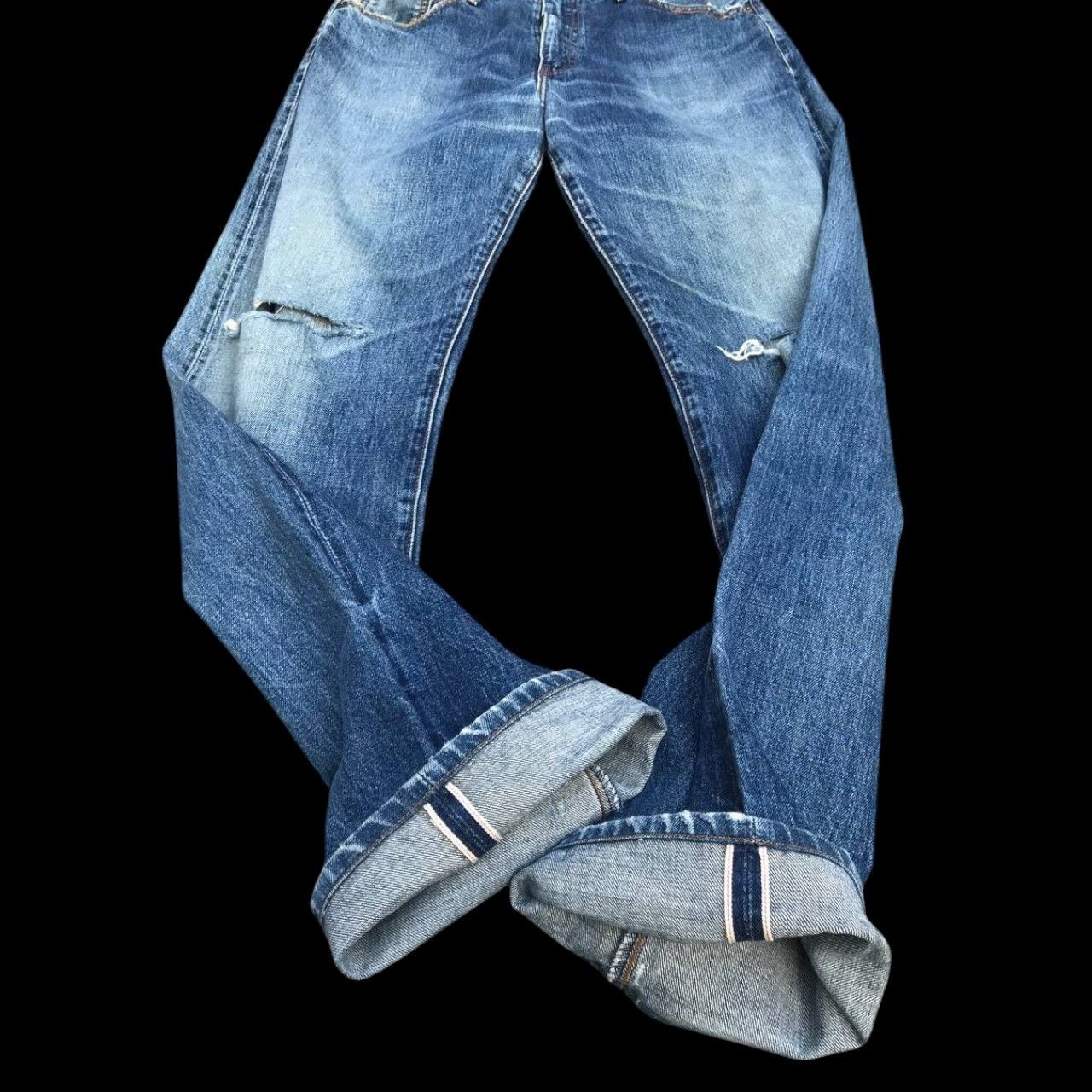 Levi's VINTAGE 1990s LEVIS 502 SELVEDGED DISTRESSED KURT COBAIN Size US 33 - 1 Thumbnail