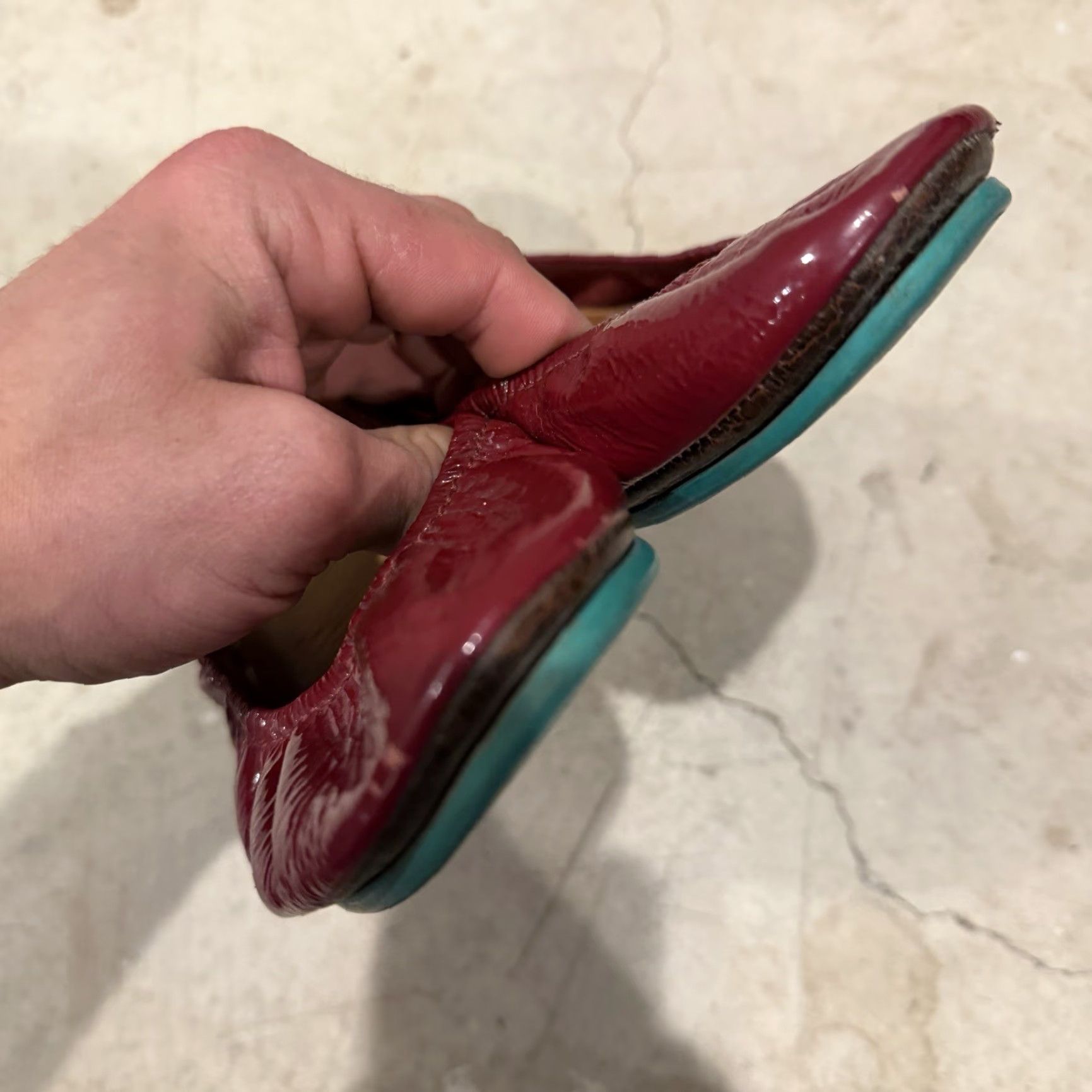 Vintage Tieks Ballet Flats Women 8 Ruby Red Patent Leather Flat Slip On City 90s? Wait not. No extra. Size US 8 / IT 38 - 4 Thumbnail