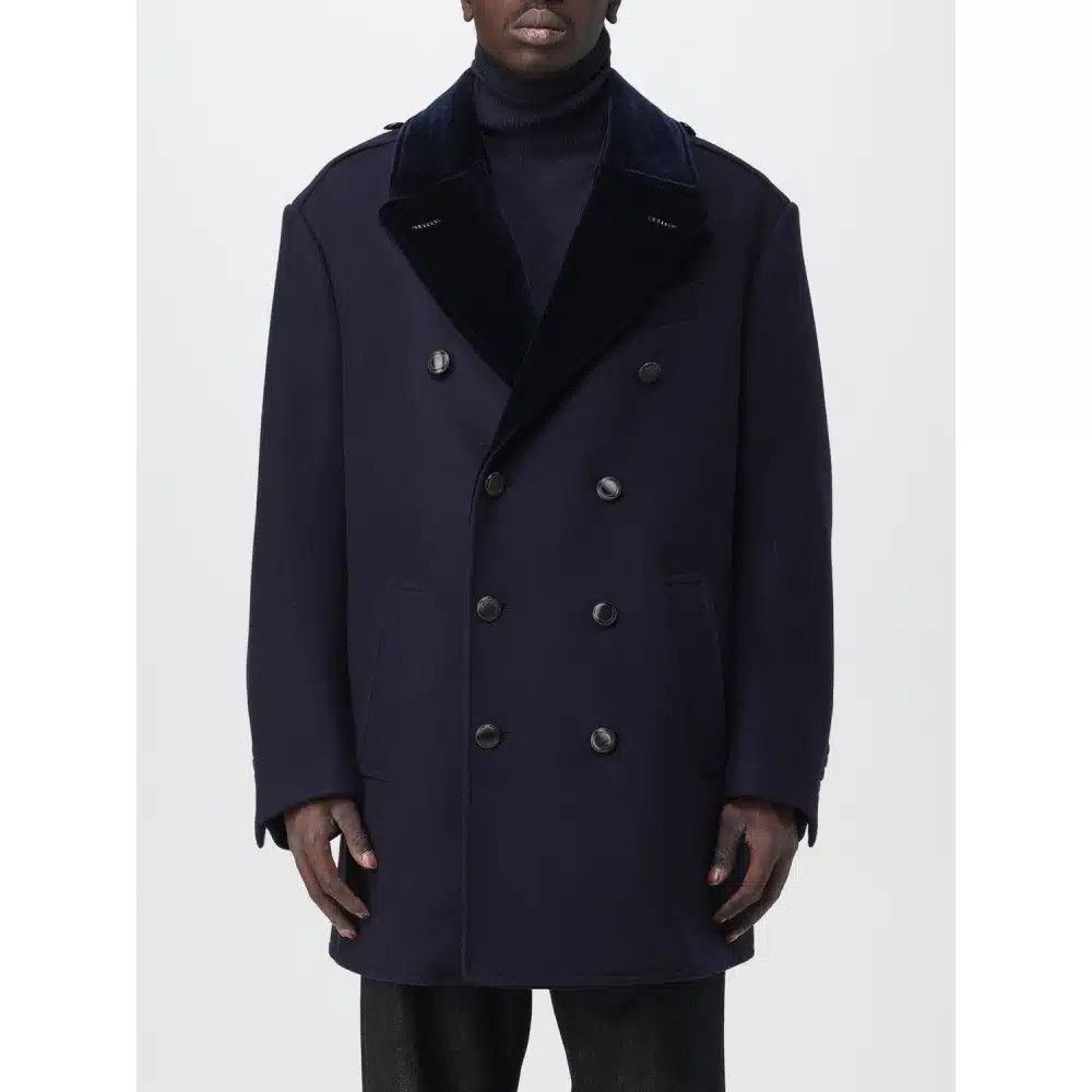 Tom Ford o1loc1c1125 OPR003 Wool Felt Officer Peacoat in Blue Size US M / EU 48-50 / 2 - 2 Thumbnail