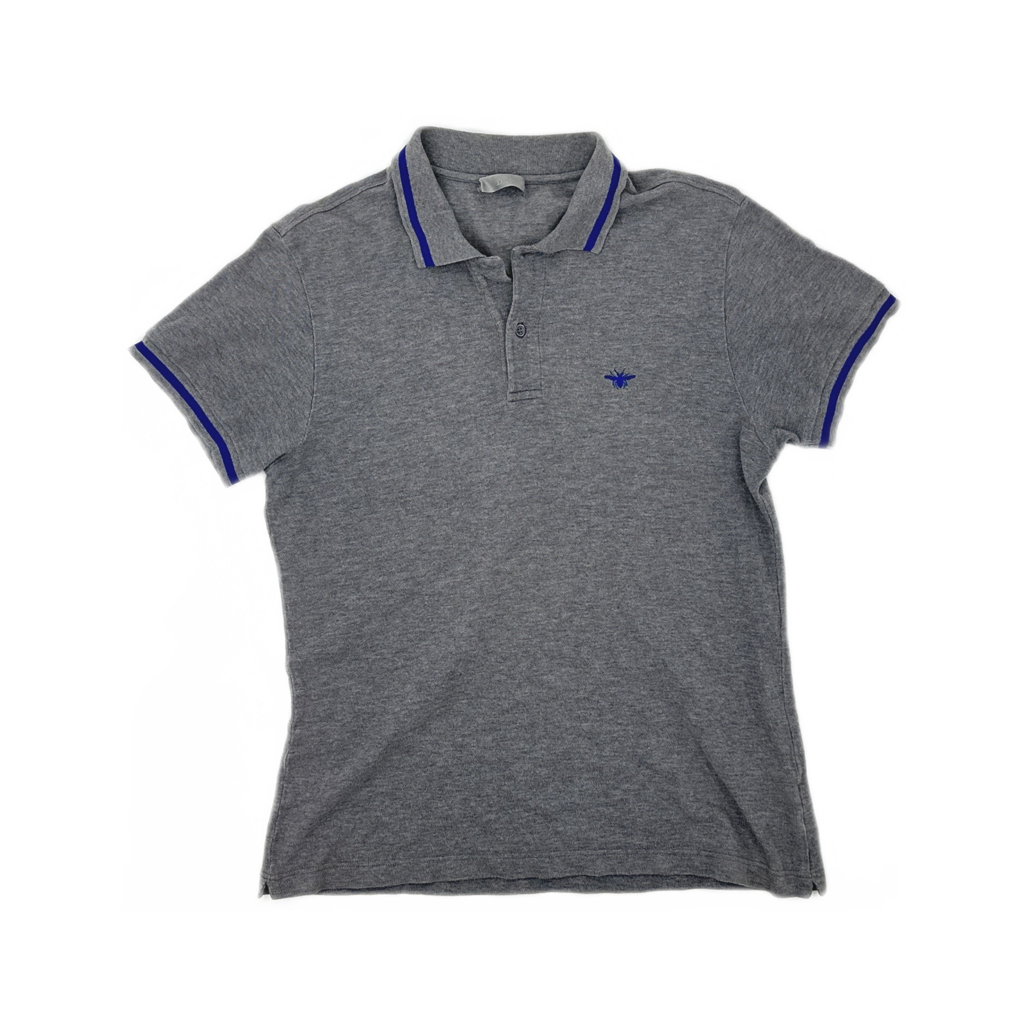 Dior Dior Homme Striped Rare Embroidery Guitar Pocket Polo Shirt