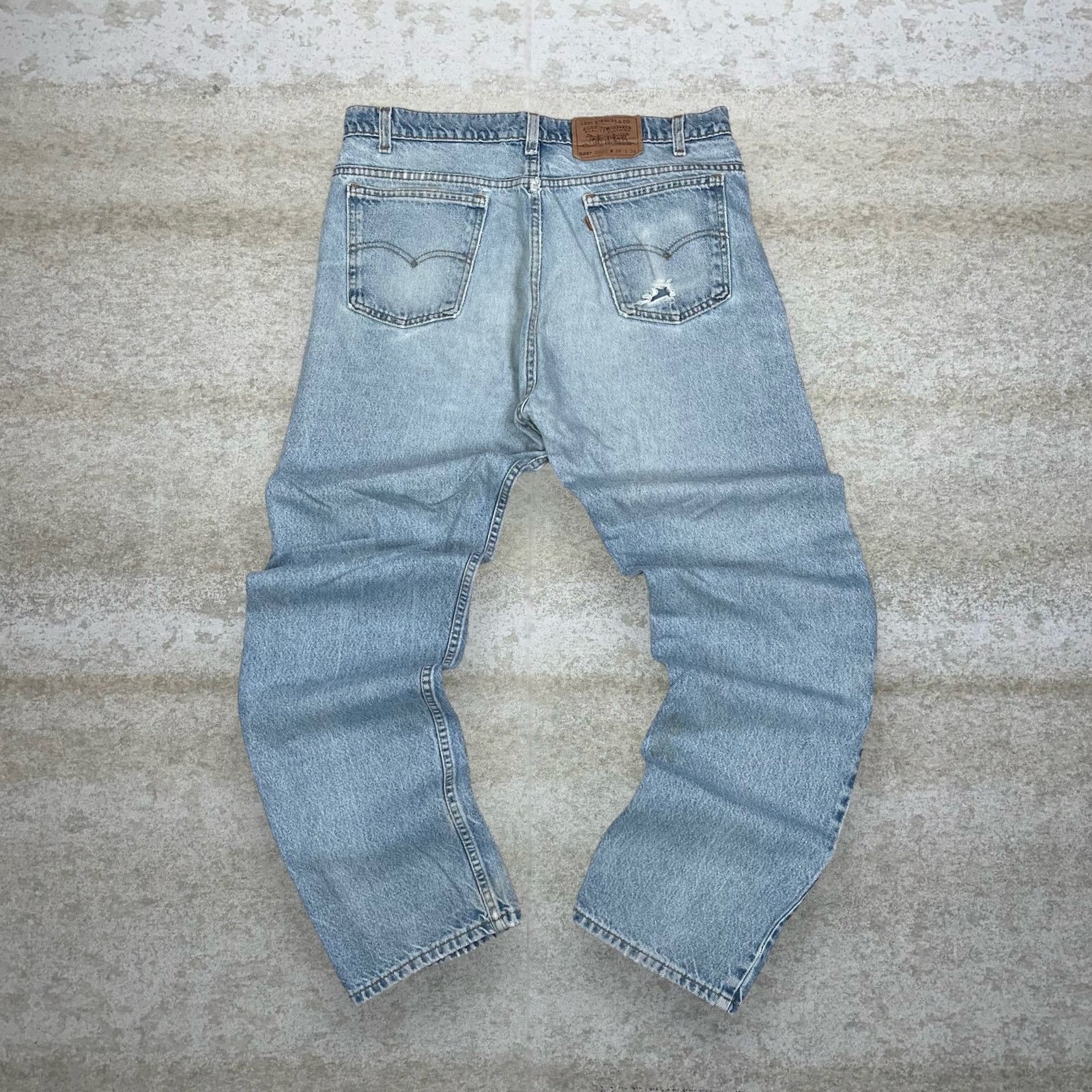 image of Crazy Vintage 90's Levis 505 Jeans Orange Tab Straight Fit in Blue, Men's (Size 38)