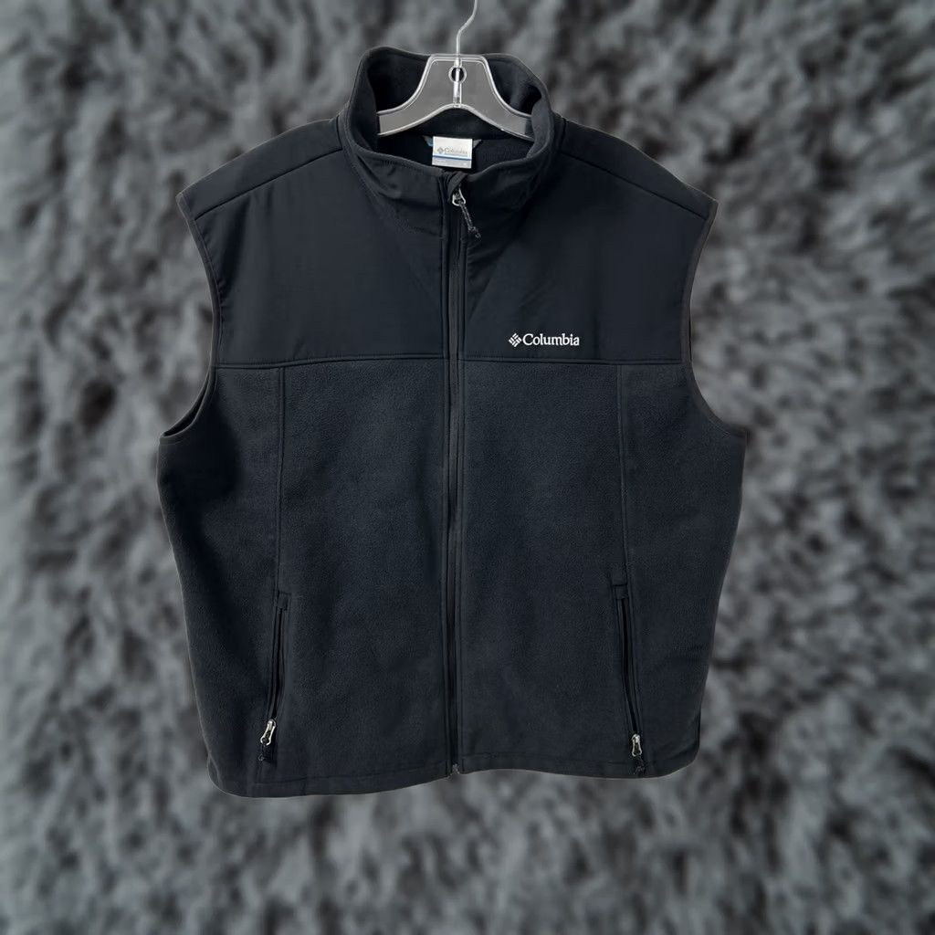Vintage Columbia Fleece Vest Mens XL Black Full Zip Softshell Jacket Pocket Zipper Logo Quilted Lightweight Outdoor Nature Hiking Size US XL / EU 56 / 4 - 1 Thumbnail