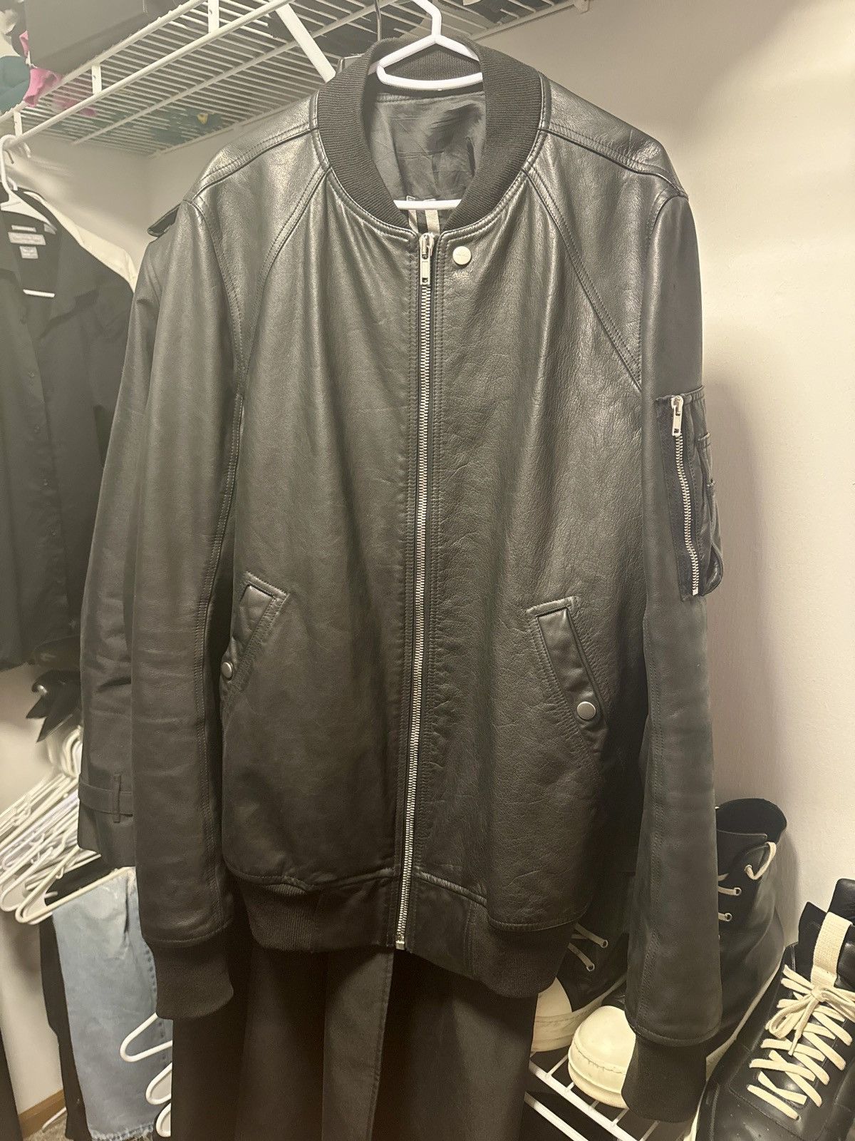 Rick Owens Rick Owens Larry leather bomber Size US XL / EU 56 / 4 - 1 Thumbnail