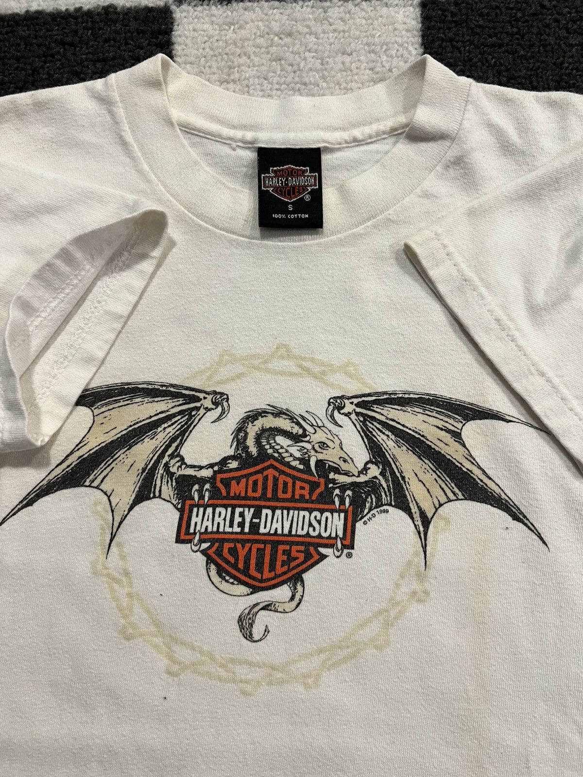 Harley Davidson Vintage 1999 Y2K Harley Davidson Dragon Tee Size S / US 4 / IT 40 - 1 Thumbnail