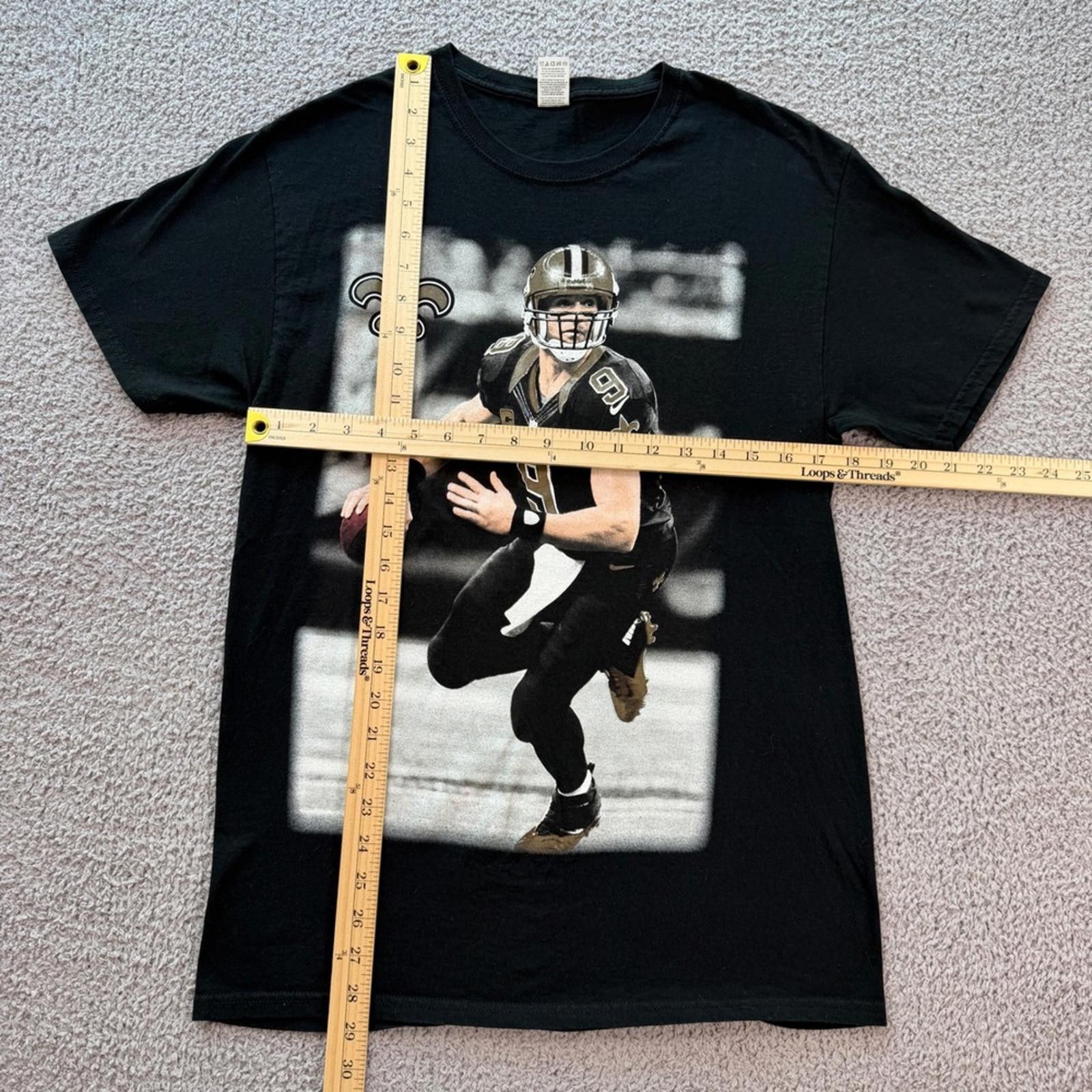 NFL New Orleans Saints Drew Brees T Shirt Black Mens M NFL Size US M / EU 48-50 / 2 - 2 Thumbnail