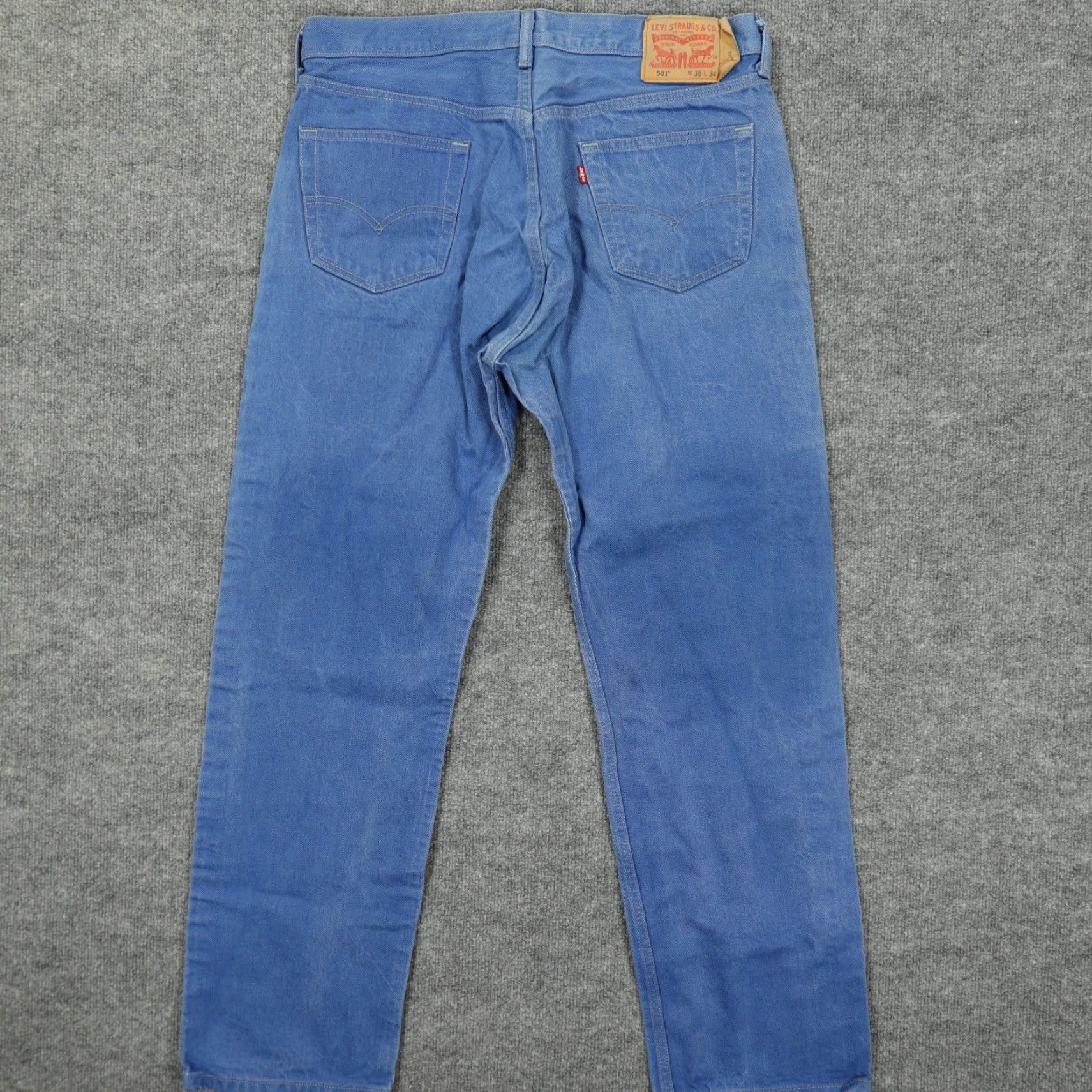 Levi's Levi's 501 Jeans Mens 38x34 Blue Denim Button Fly Straight Leg Regular Rise 5-Pocket Size US 38 / EU 54 - 2 Thumbnail