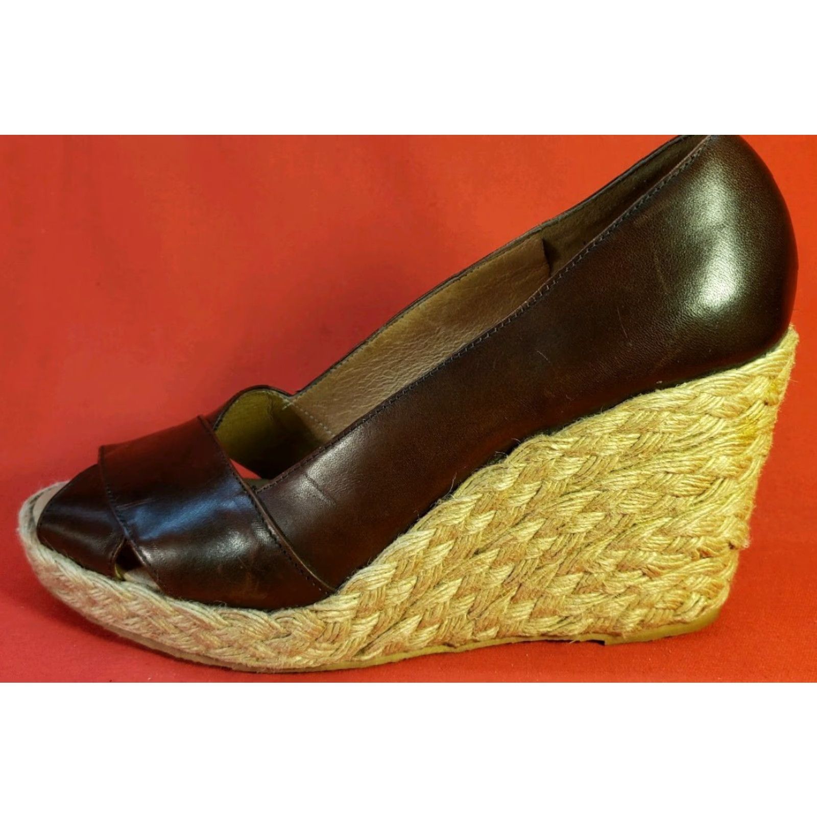 Michael Kors Michael Kors Espadrille Wedge Sandal Women's Size 8.5M Brown Leather Open Toe Wedge Heel Platform 1.5 in Shoes Mens Women Size US 9 / IT 39 - 4 Thumbnail