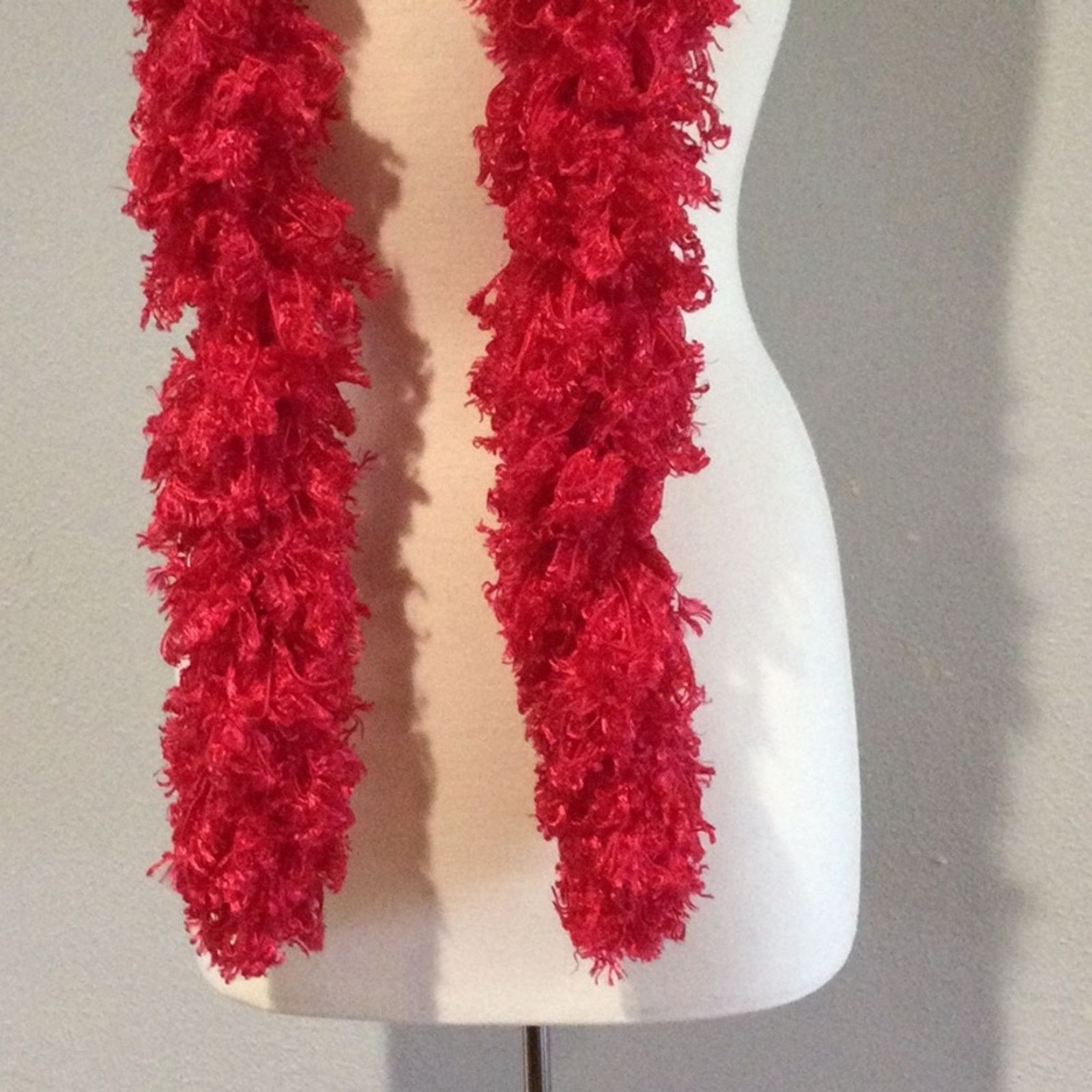 Other Hot Pink Fuzzy Cozy Scarf 100% Polyester 62" by 4" Size ONE SIZE - 3 Thumbnail