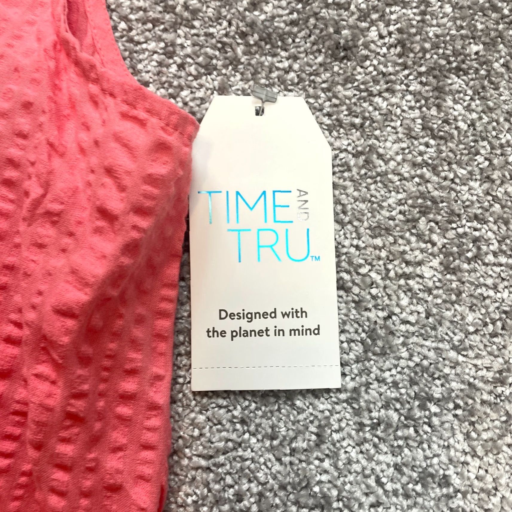 Vintage Time & True Blouse Shirt Womes 2XL Pink Plaid Button Up Collared Sleeveless Knit Cotton Polyester Casual Women's Size XXL / US 16-18 / IT 52-54 - 7 Thumbnail