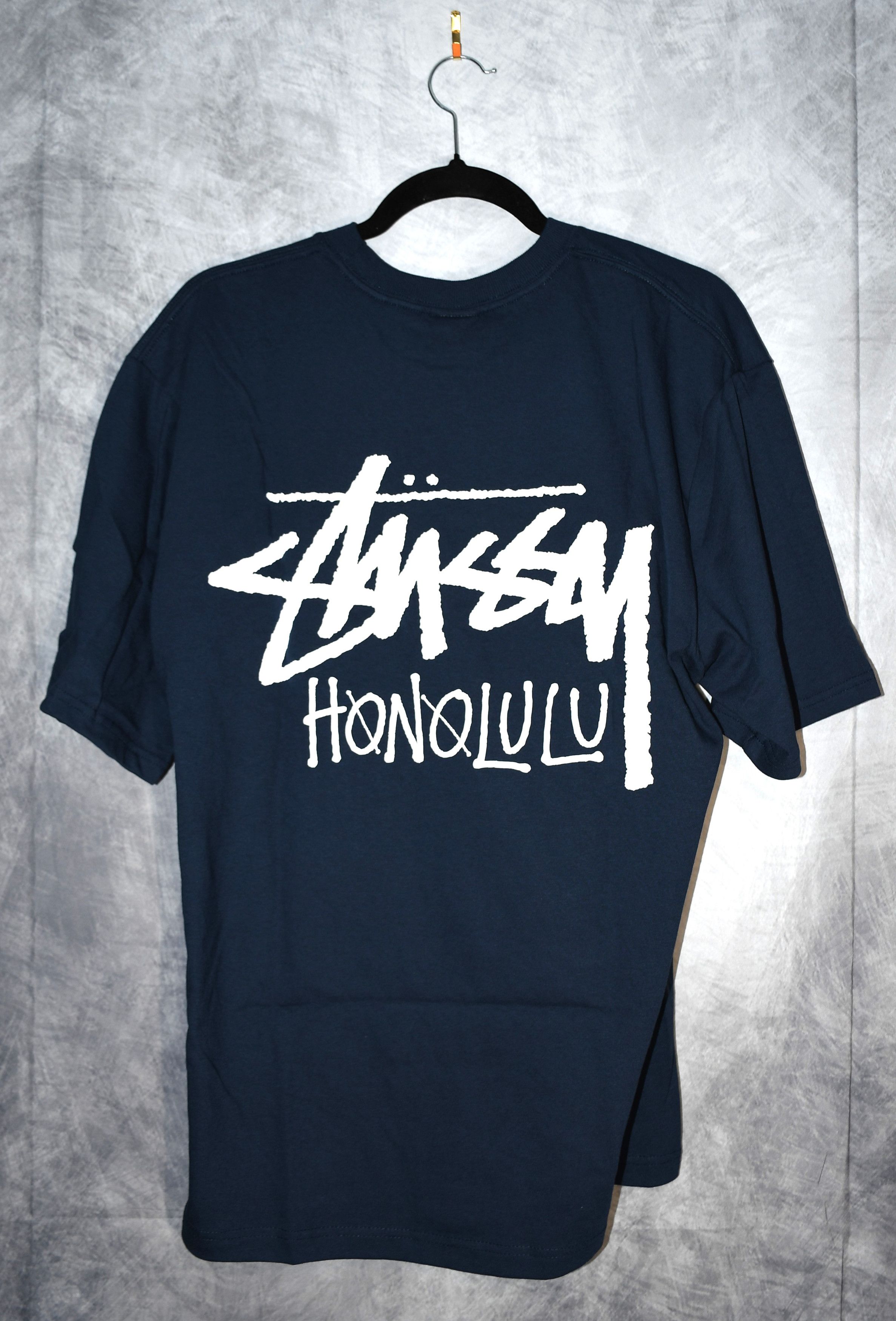 Streetwear × Stussy Stussy Honolulu Exclusive Navy Blue T-Shirt Sz