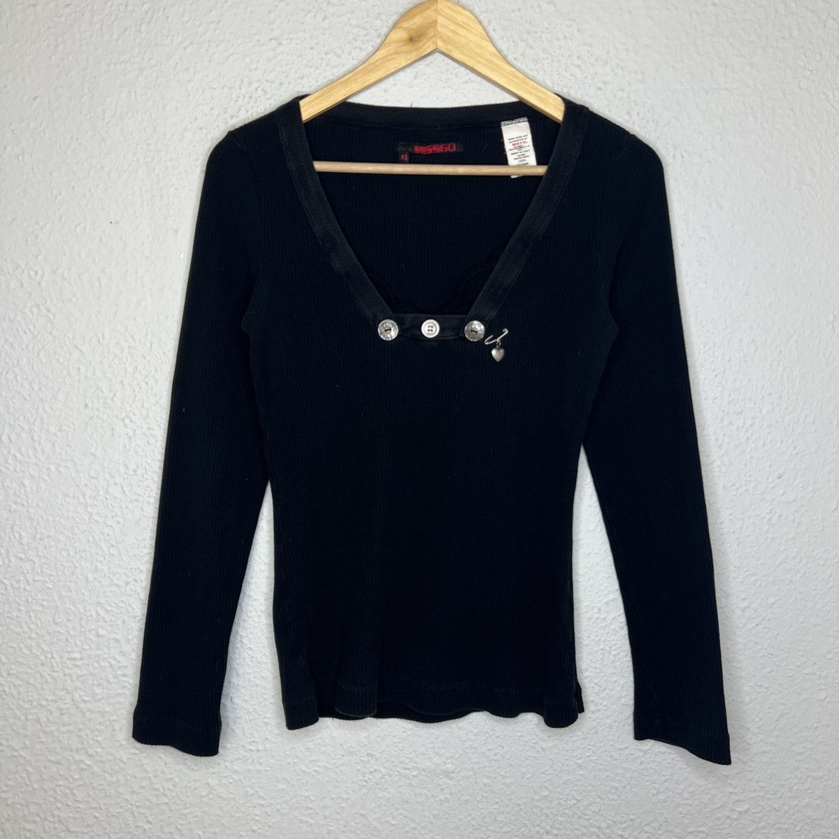 Miss Sixty Miss Sixty Vintage Longsleeve Blouse Black Retro Y2K Logo Size L / US 10 / IT 46 - 1 Thumbnail