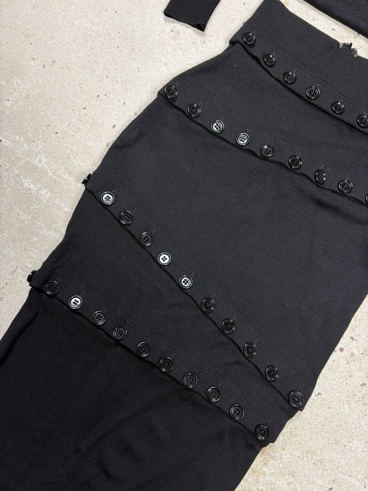Dolce & Gabbana FW 2003 Dolce & Gabbana Black Button Up Skirt & Sweater Set Size S / US 4 / IT 40 - 5 Thumbnail
