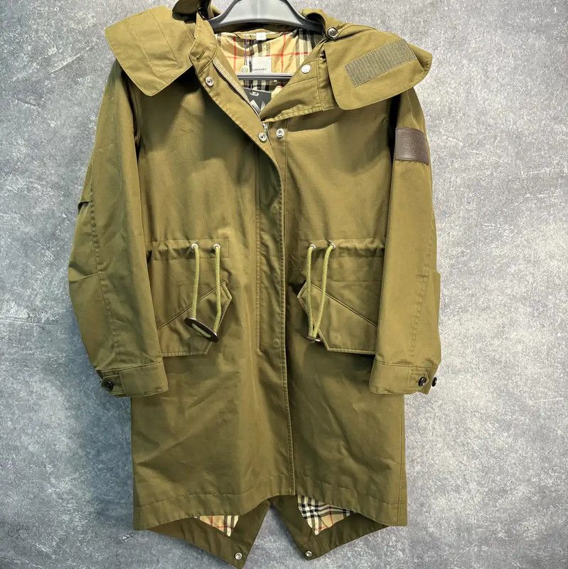 Burberry Military Green Cotton Trench Coat