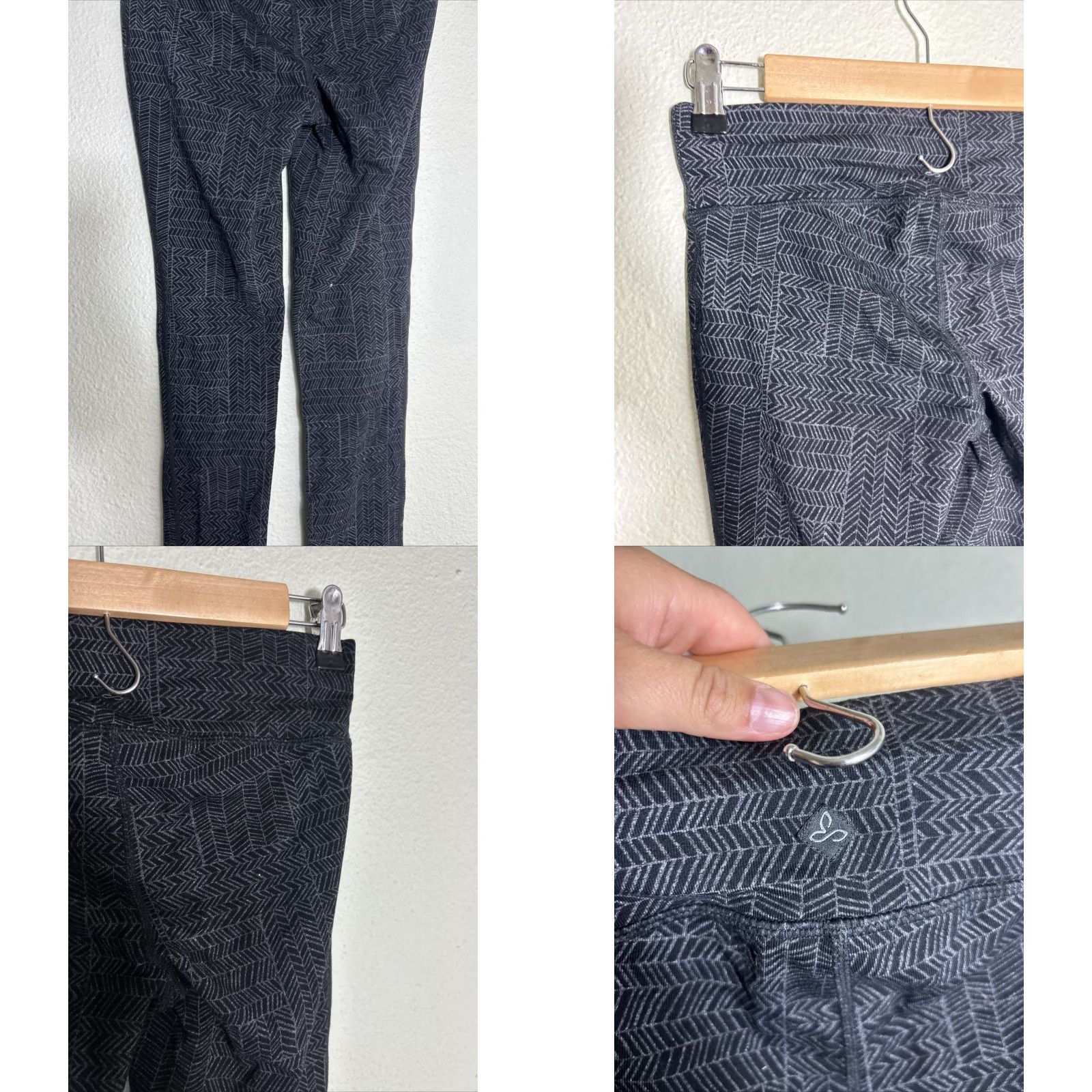 Prana Prana Womens XS Yoga Pants Legging Gray Black Herringbone 26x30 Size 26" / US 2 / IT 38 - 8 Thumbnail