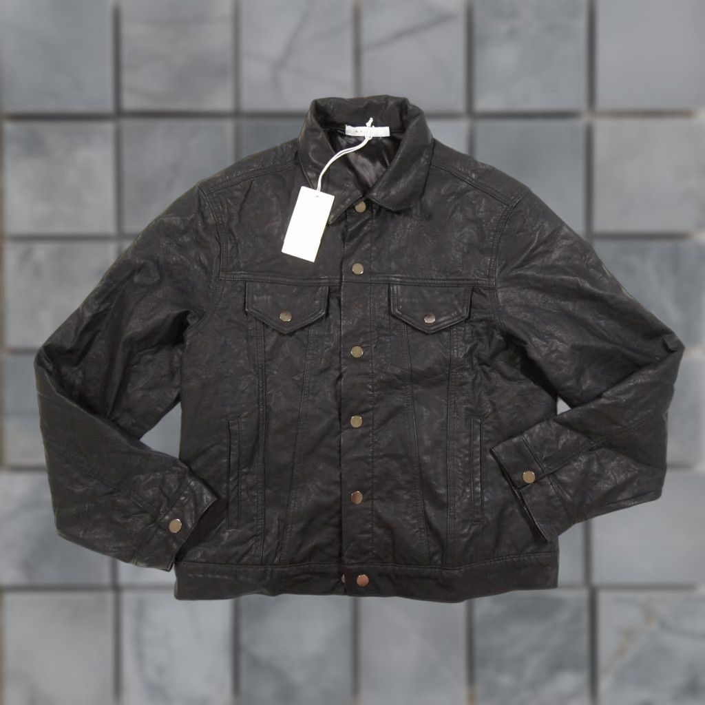 MNML Mnml Jacket Mens Large Black Faux Leather Trucker Bomber Outdoor Casual Workwear NEW Size US L / EU 52-54 / 3 - 1 Thumbnail