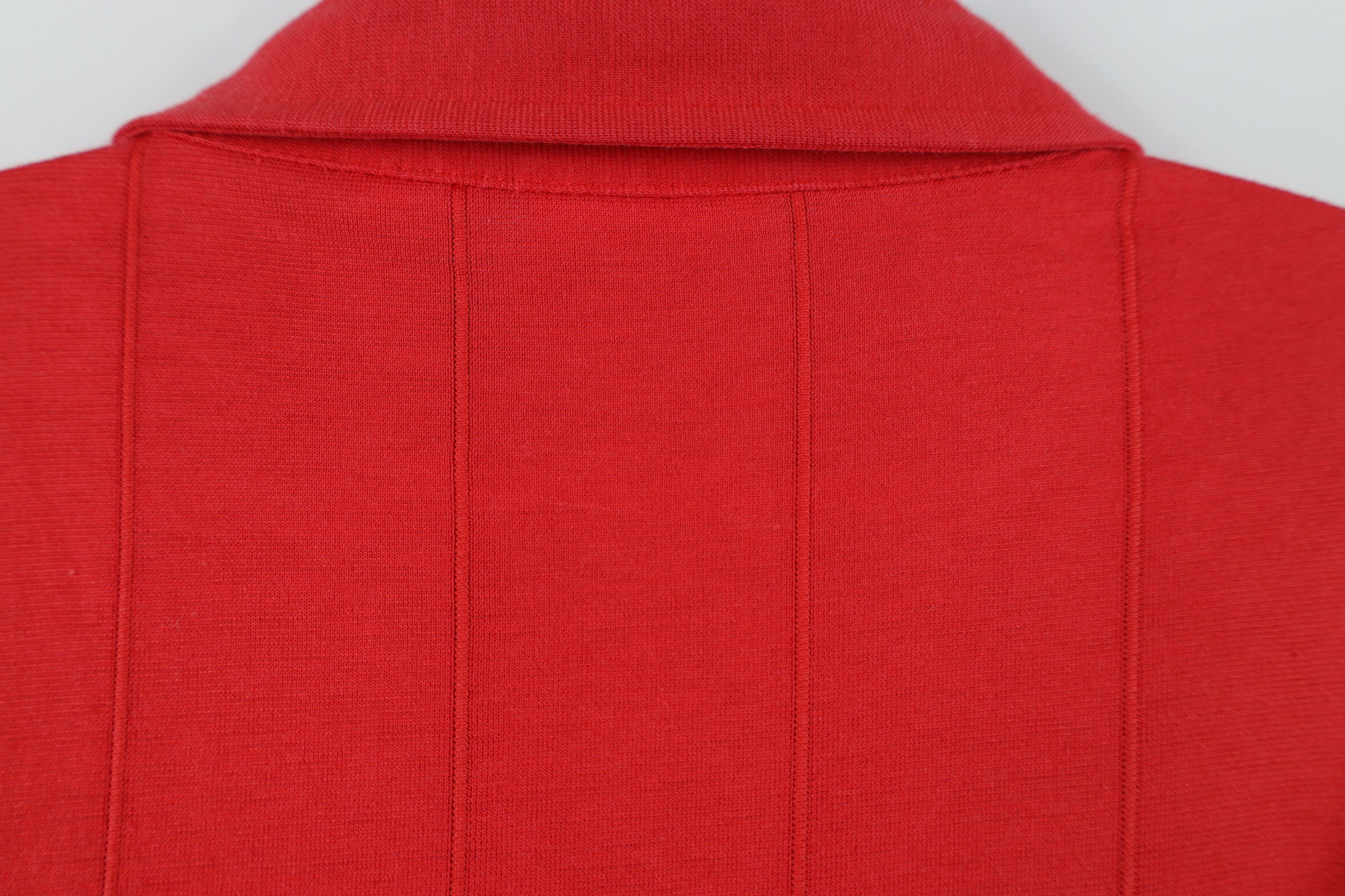 Vintage Vintage 90s Streetwear Striped Knit Golf Polo Shirt Red Size US XL / EU 56 / 4 - 11 Thumbnail