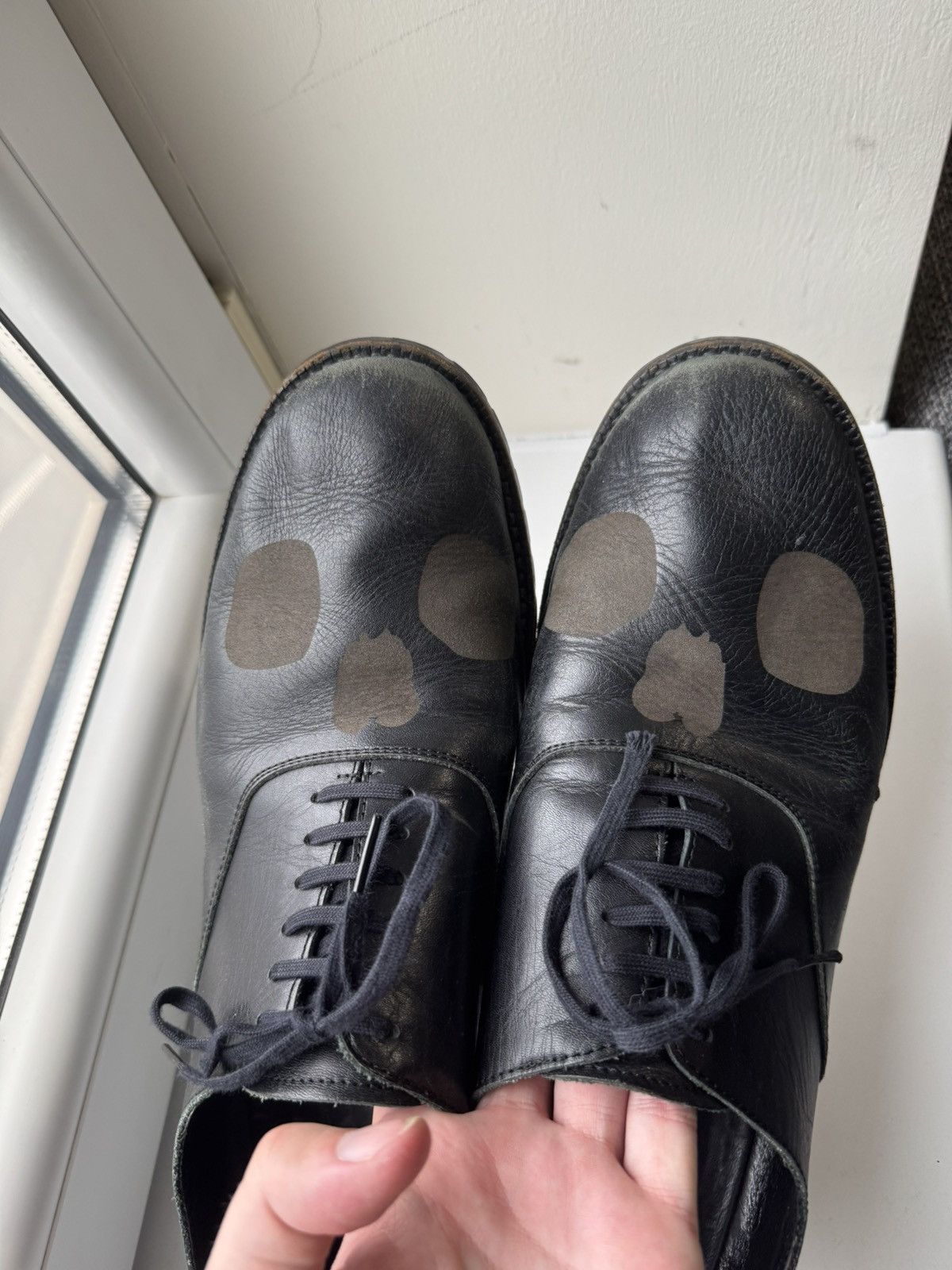 Comme des Garcons Homme Plus SS2011 Comme Des Garcons Runway Leather Skull Derby Shoes Size US 11 / EU 44 - 2 Thumbnail