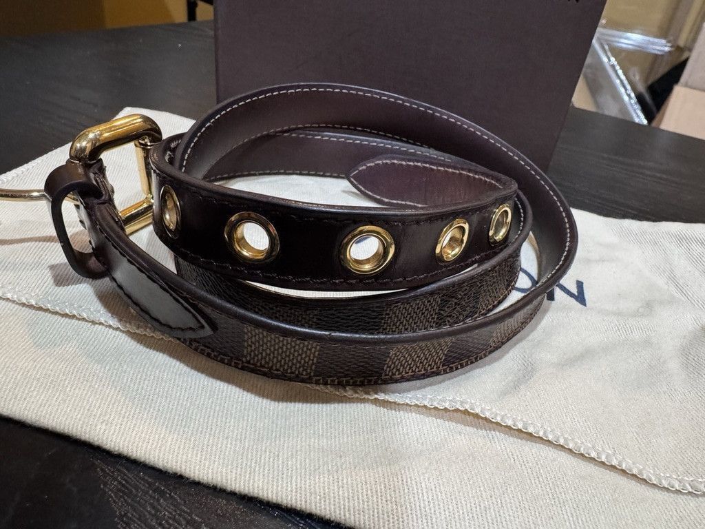 Louis Vuitton Louis Vuitton Damier Ebene Canvas Leather 25mm Belt 90/36 Size ONE SIZE - 2 Thumbnail