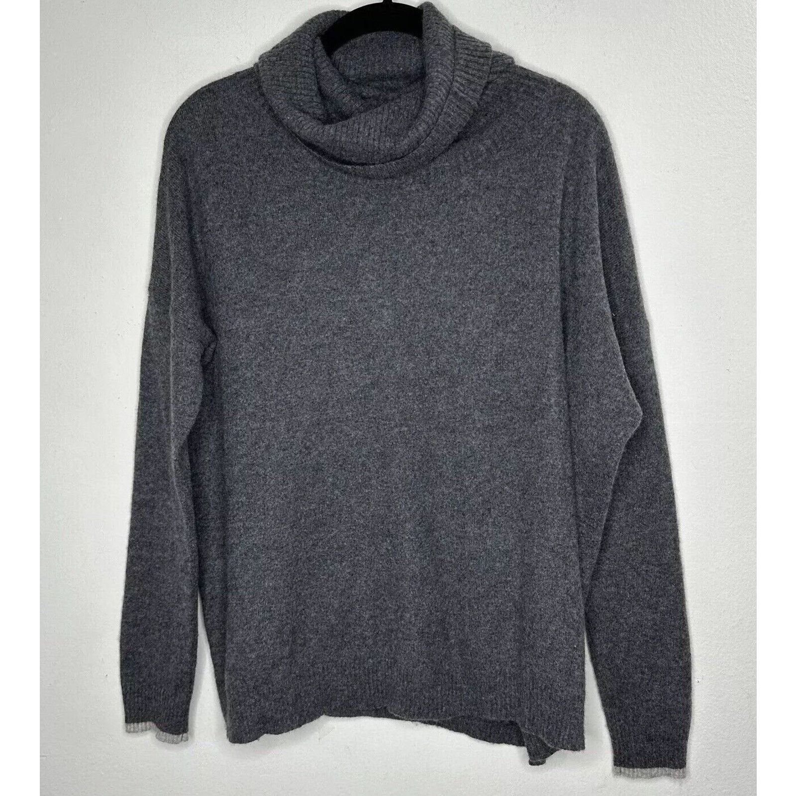 Other Three Dots Cashmere Carbon Gray Boxy Turtle Neck Sweater S Size S / US 4 / IT 40 - 2 Thumbnail