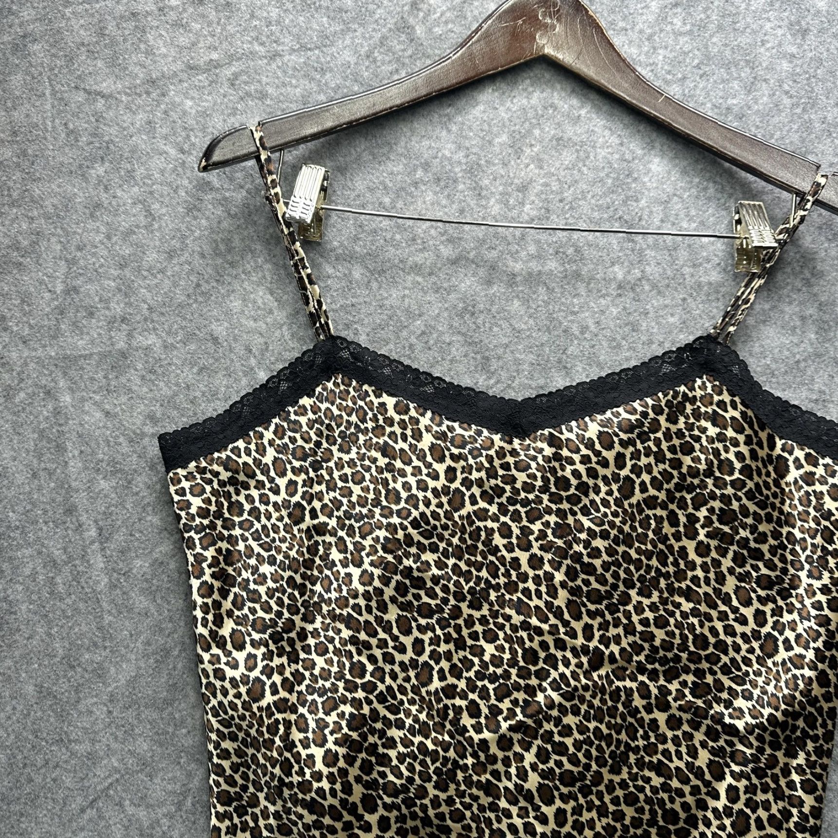 Vintage PJ Salvage Camisole Tank Top Womens XL Brown Leopard Animal Print Lace Trim y2k Size XL / US 12-14 / IT 48-50 - 3 Thumbnail
