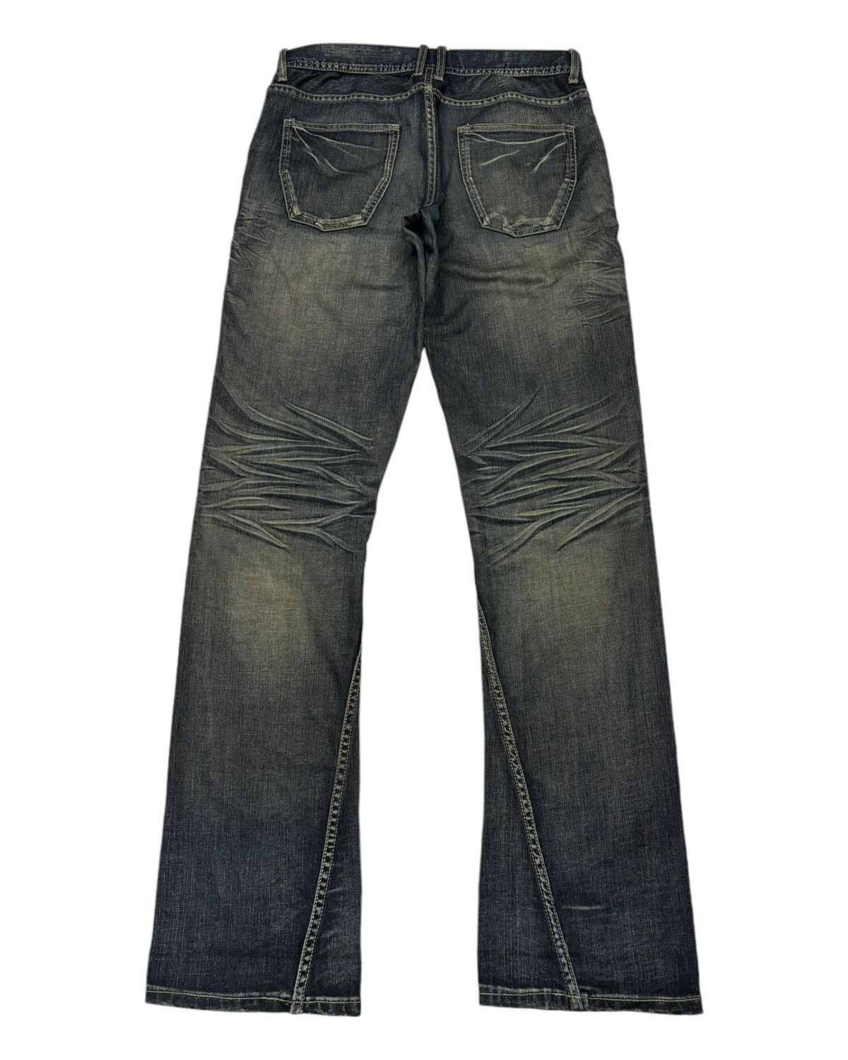 If Six Was Nine Flare Jeans Michel Klein Clawmark Twist Denim Jeans Size US 31 - 2 Thumbnail