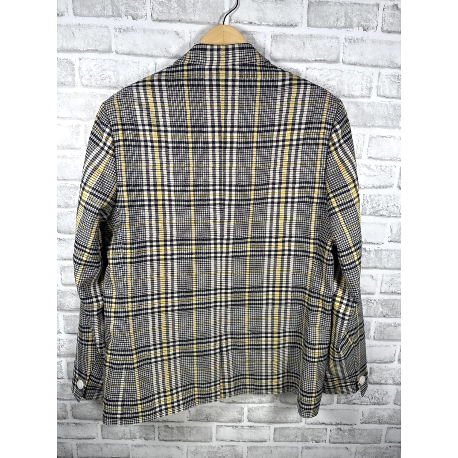 Vintage Noak Plaid 2 Button Sport Coat Mens 38 Regular Yellow Blue Plaid Coat Sports Mens Size US XXS / EU 40 - 6 Thumbnail