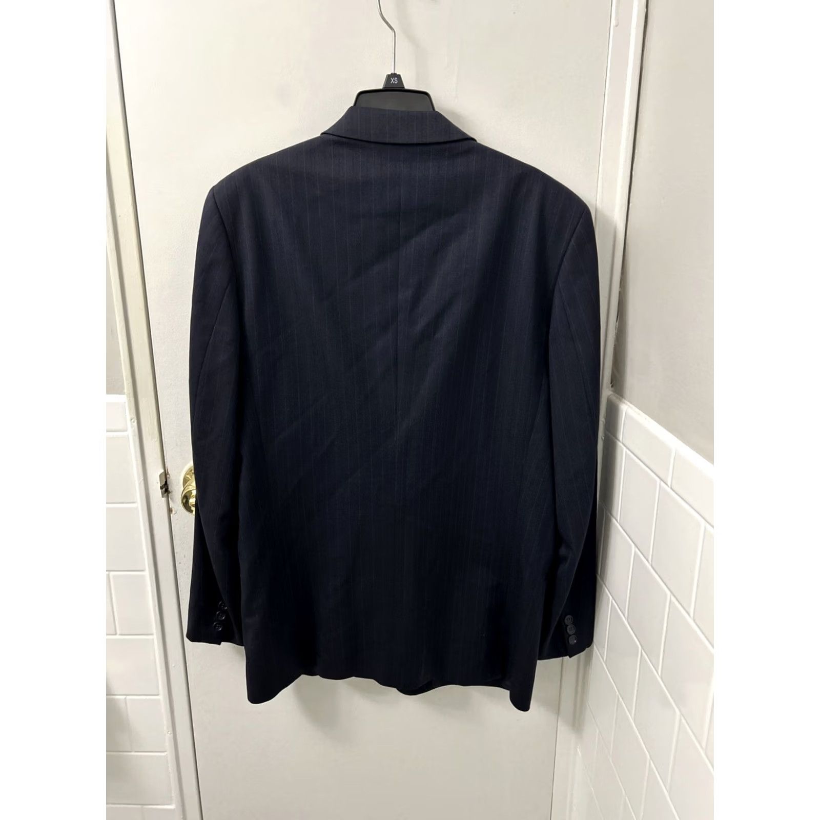 Hugo Boss VINTAGE Hugo Boss Blazer Mens Sz 46R Black Pinstripe Wool 2 Buttons Sport Coat Size 46R - 7 Thumbnail