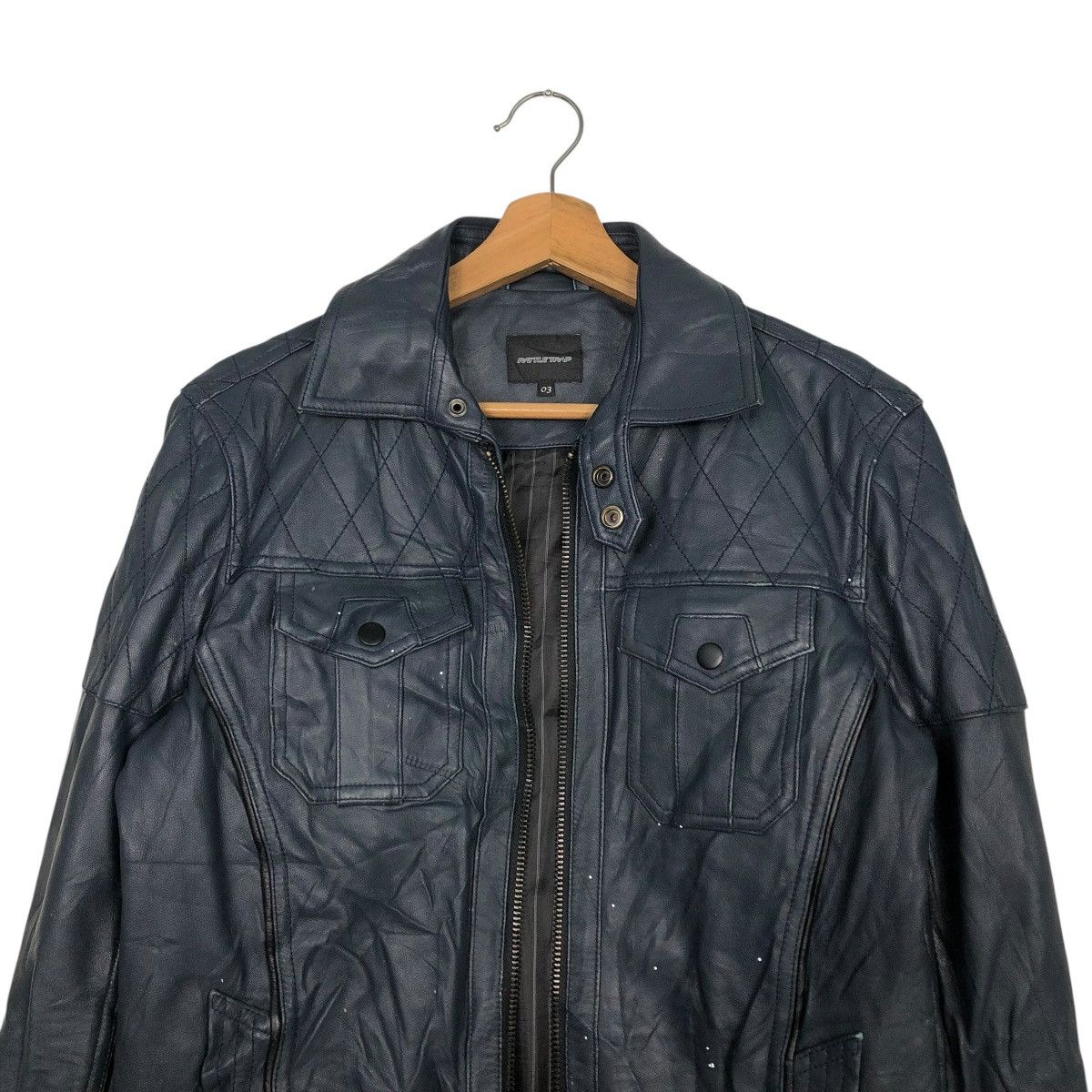 Japanese Brand 🔥VINTAGE BIKER LEATHER JACKET RATTLE TRAP ISSEY MIYAKE Size US S / EU 44-46 / 1 - 5 Thumbnail