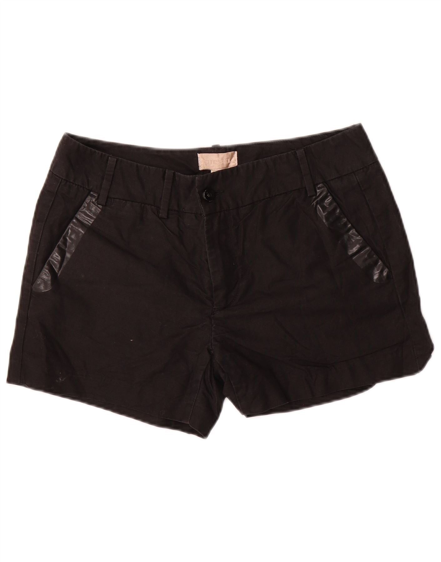 Diesel Womens Chino Shorts W30 Medium Black Ramie Size 24" / US 00 / IT 34 - 1 Thumbnail