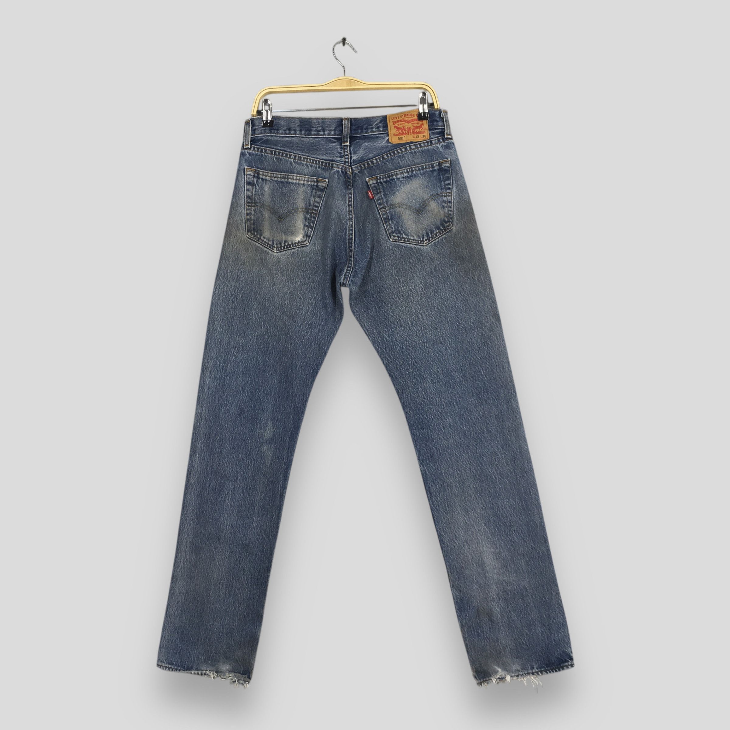 Levi's Size 31x32 Vintage 90s Levi's 501 Faded Dirty Jeans S652 Size US 31 - 7 Thumbnail
