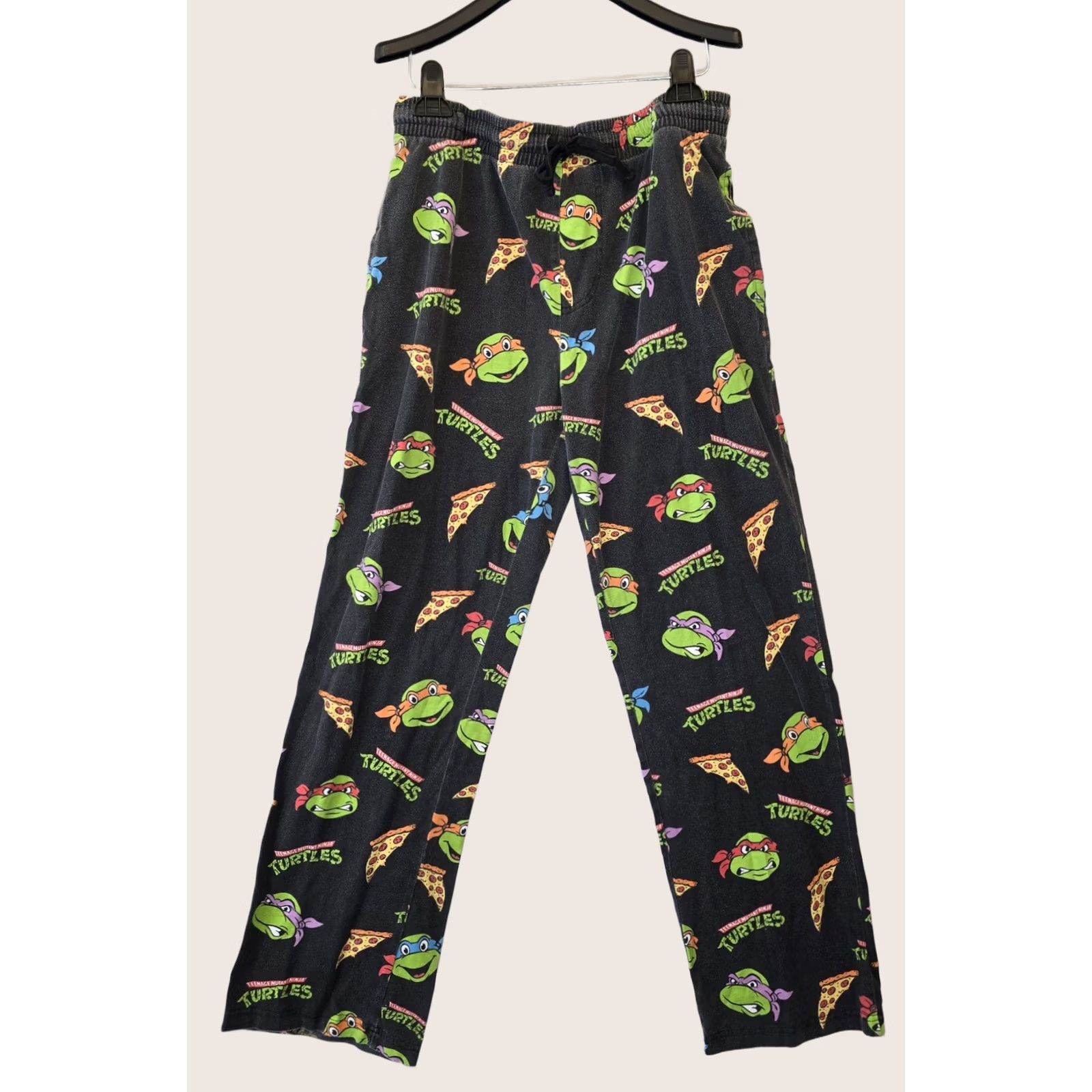 Nickelodeon Nickelodeon Teenage Mutant Ninja Turtles Men's Graphic Print Sleep Pants M Black Size US 31 - 1 Thumbnail